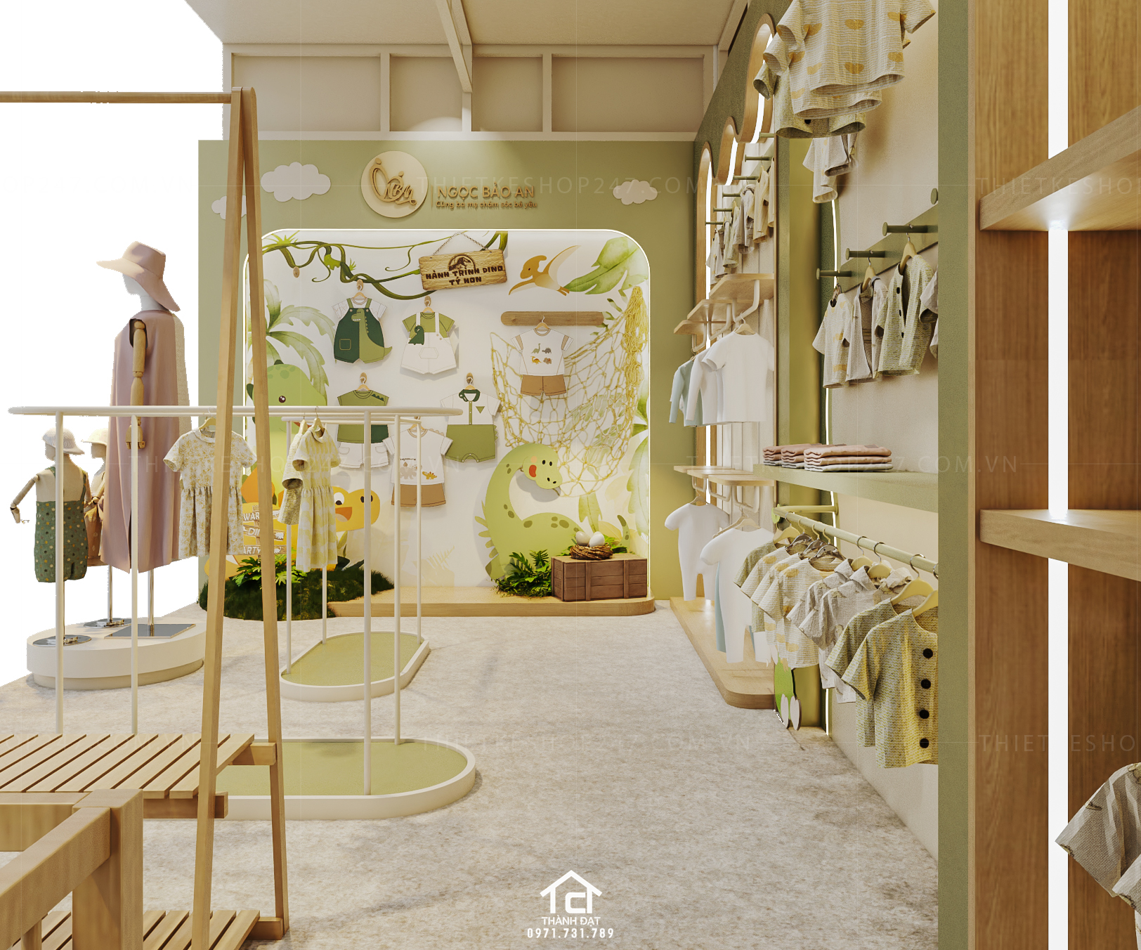 Thiết kế shop thời trang trẻ em đẹp thu hút