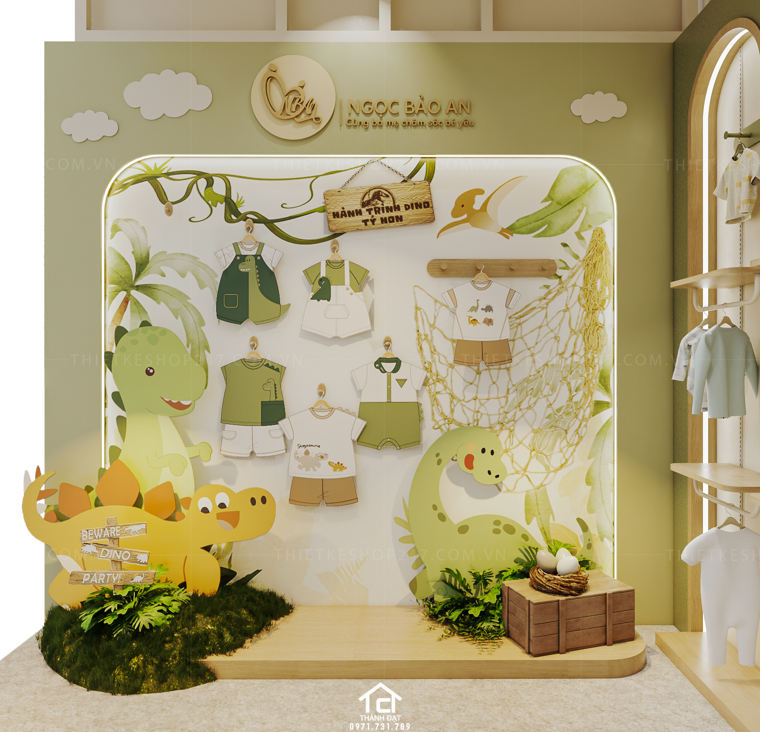 Thiết kế shop thời trang trẻ em đẹp trẻ trung