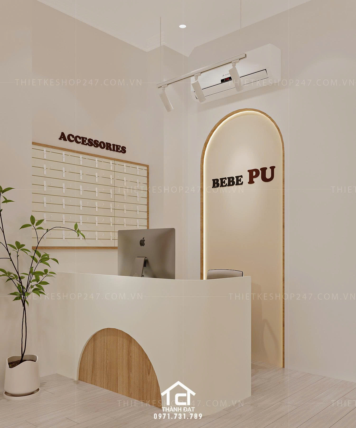 thiết kế shop thời trang trẻ em đẹp trẻ trung