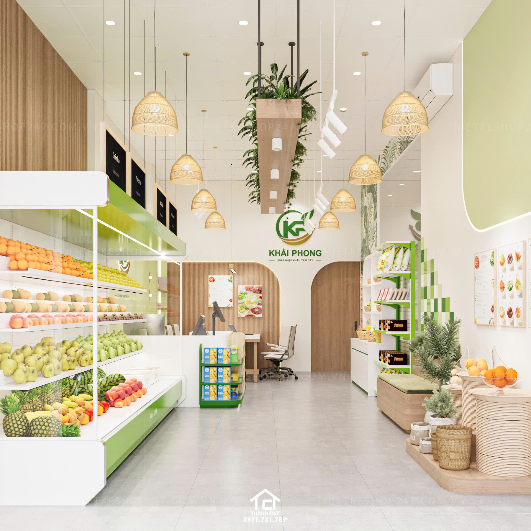 thiết kế shop trái cây đẹp ấn tượng