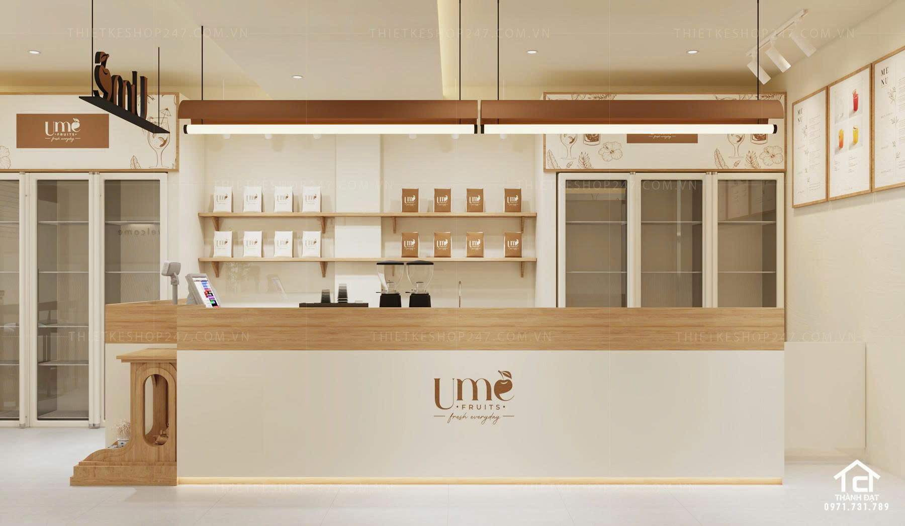 thiết kế shop trái cây đẹp hiện đại