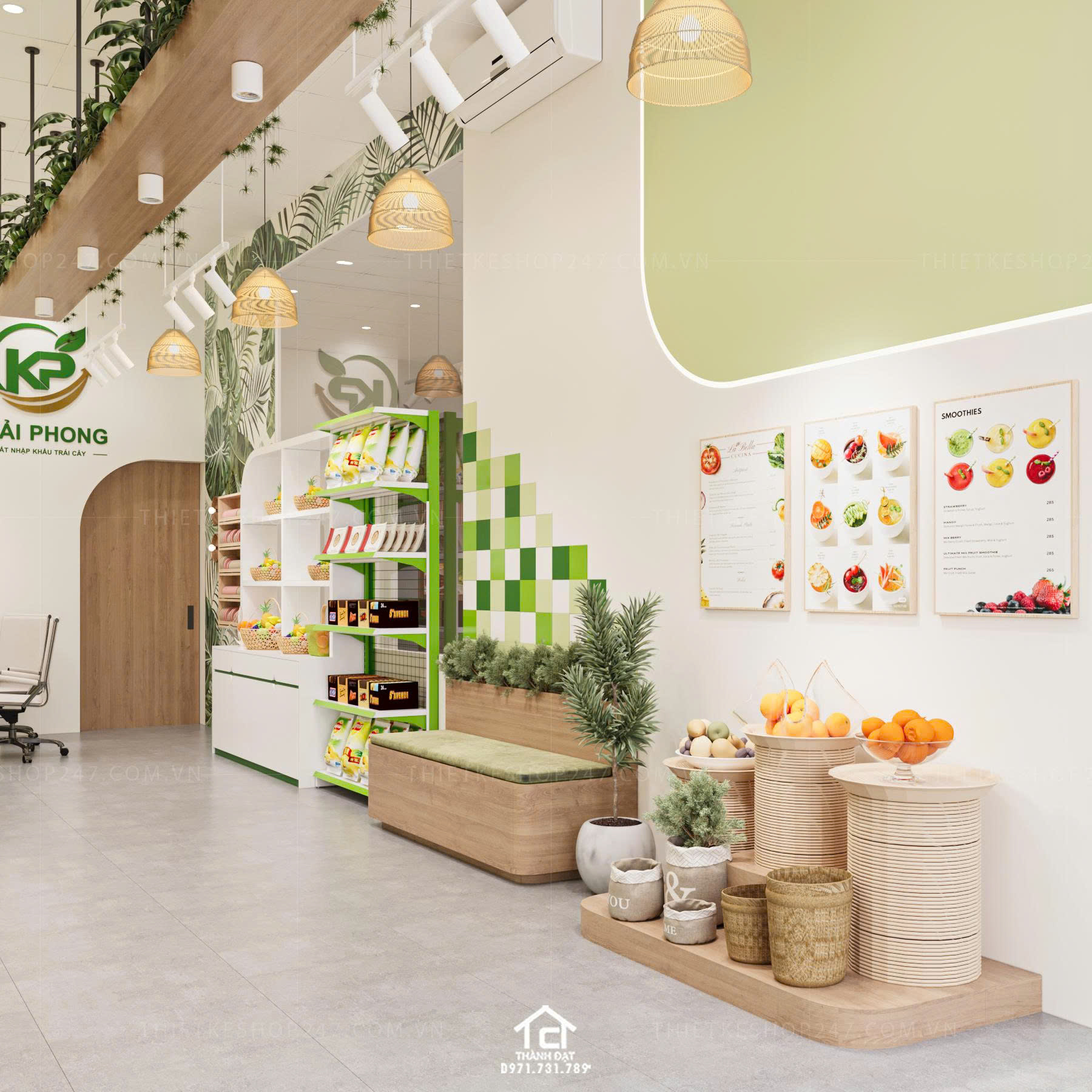 thiết kế shop trái cây đẹp lôi cuốn