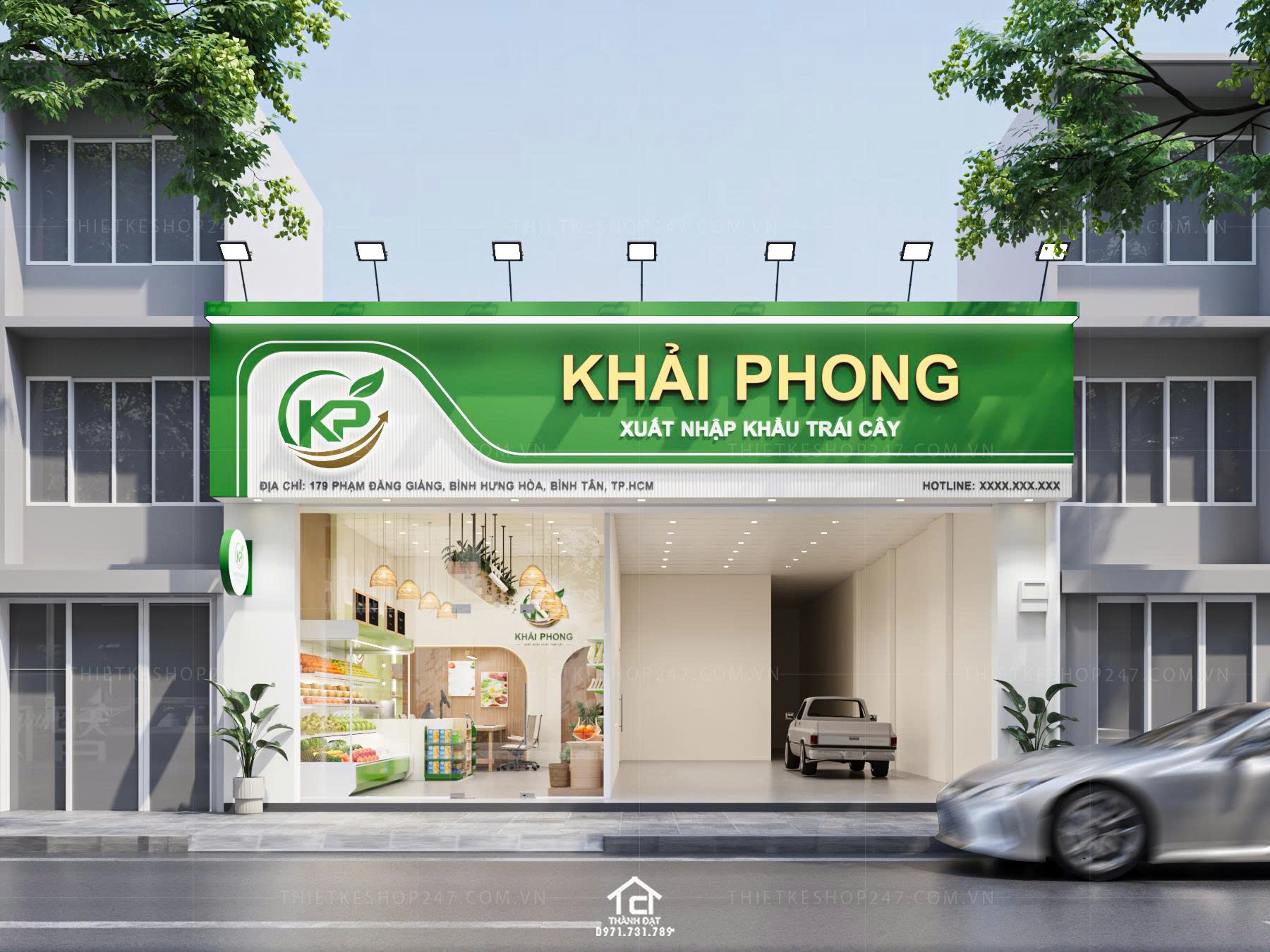thiết kế shop trái cây đẹp nổi bật