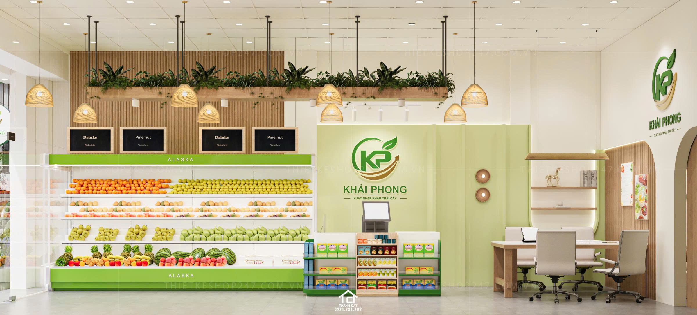 thiết kế shop trái cây đẹp sáng tạo