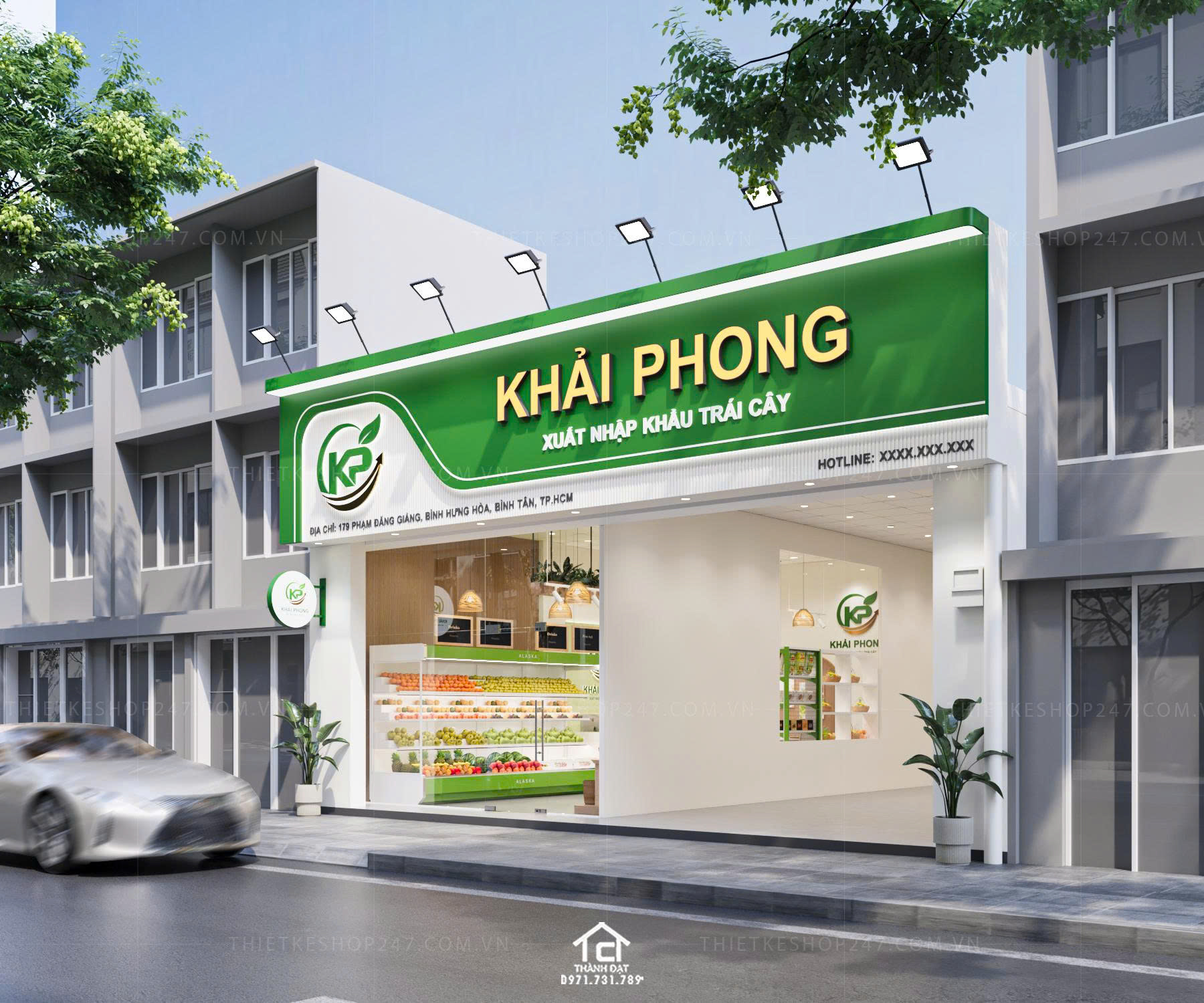 thiết kế shop trái cây đẹp sang trọng