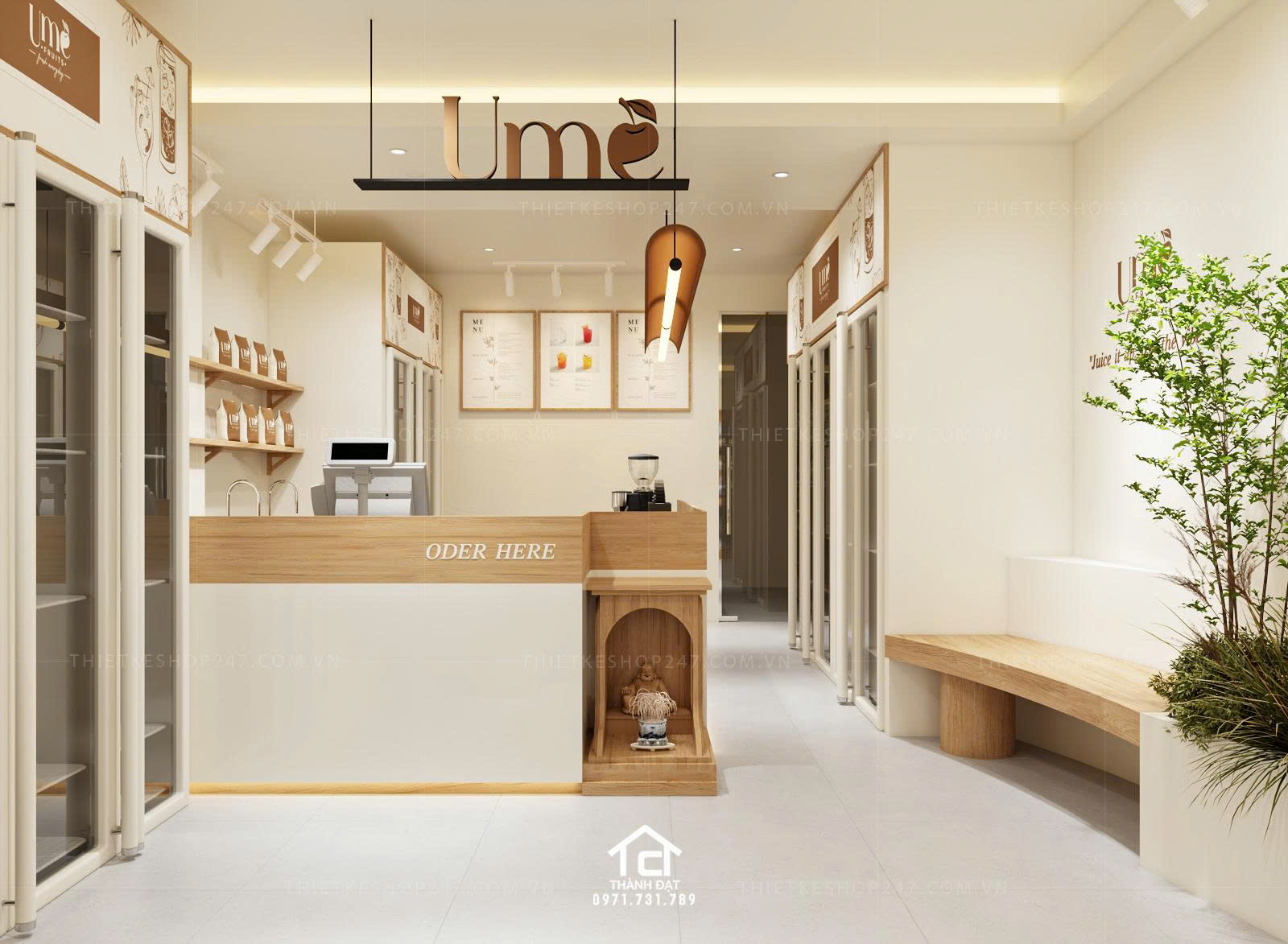 thiết kế shop trái cây đẹp sang trọng