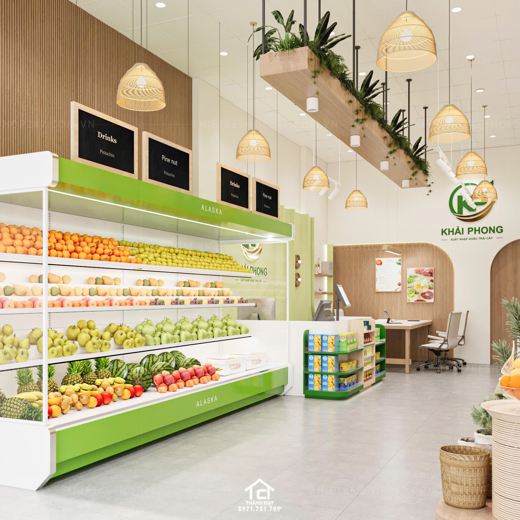 thiết kế shop trái cây đẹp thu hút