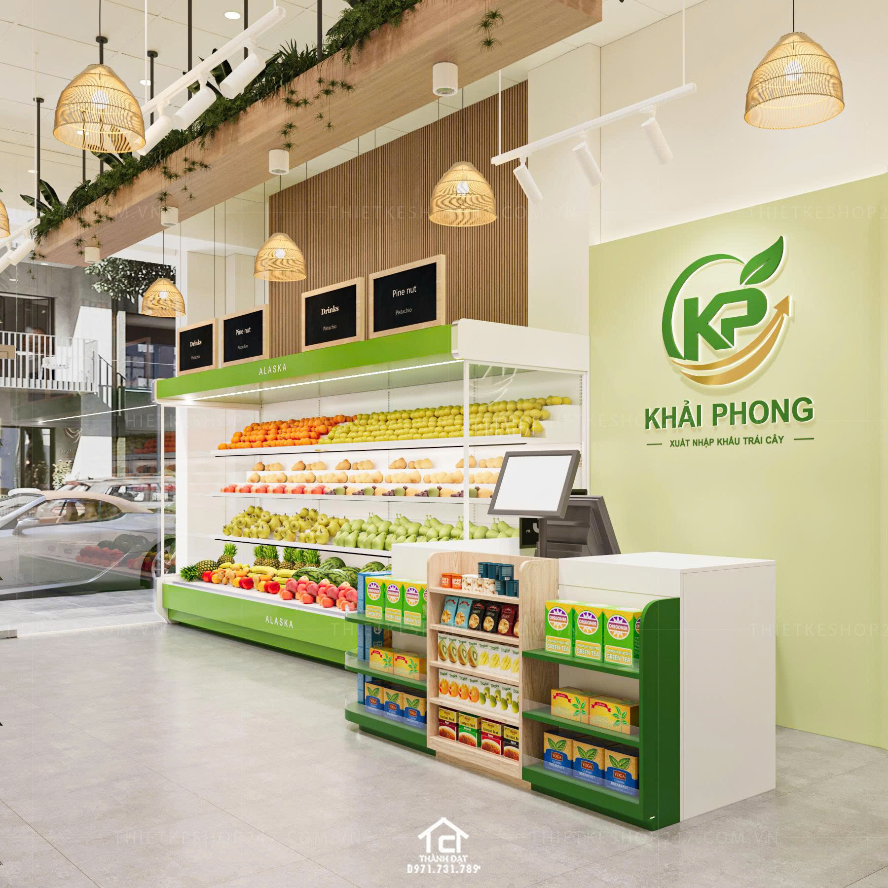thiết kế shop trái cây đẹp và sang