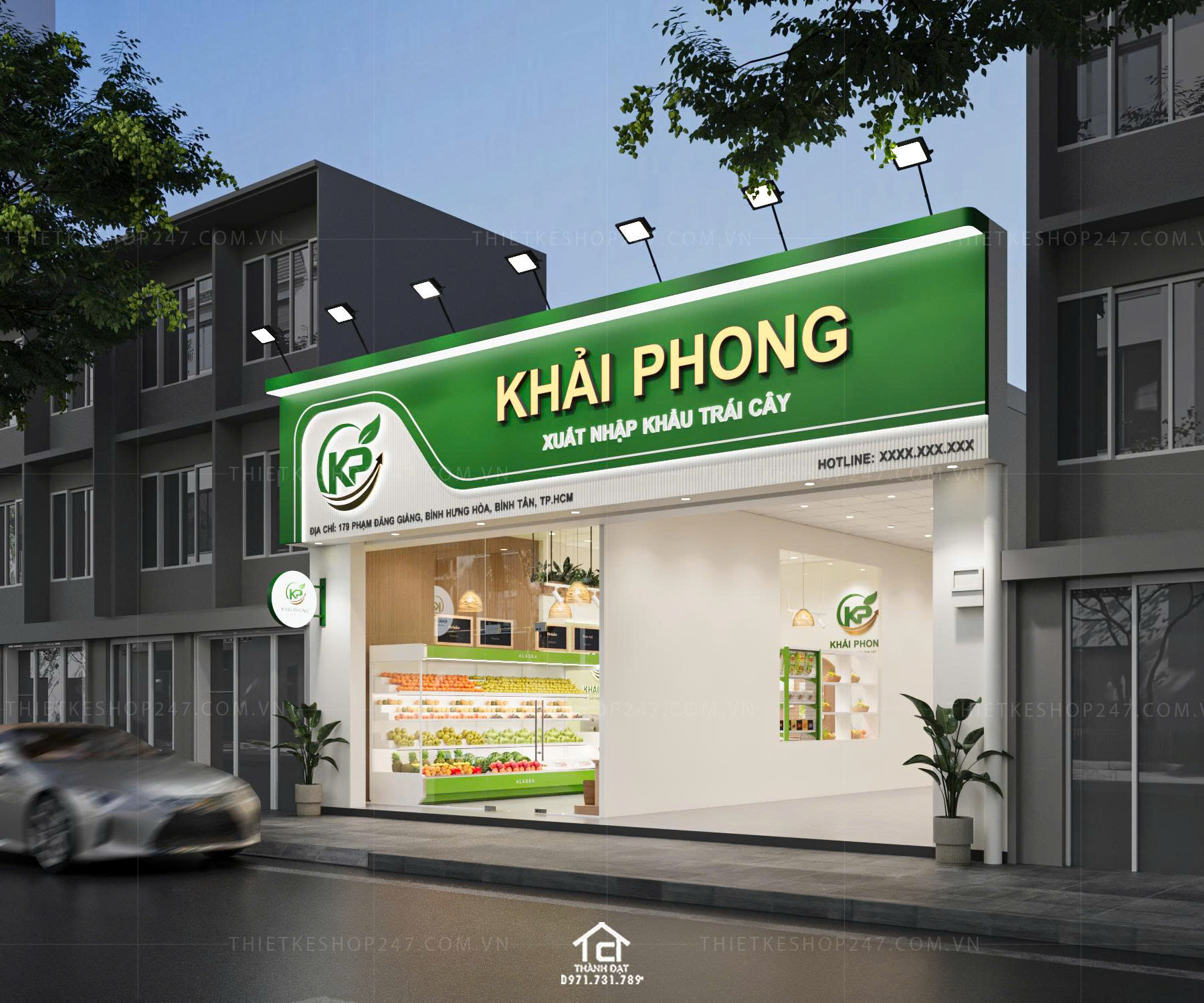 thiết kế shop trái cây đẹp