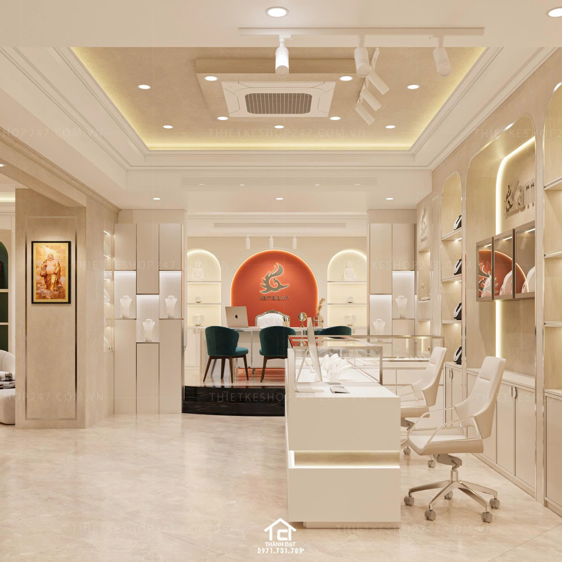 thiết kế shop trang sức đẹp ấn tượng