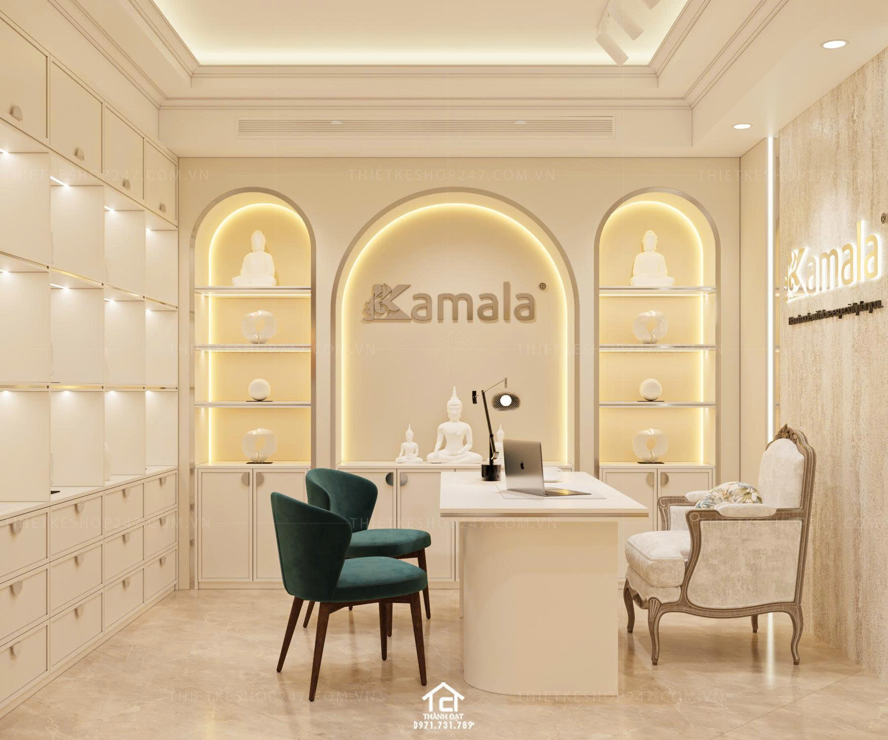 thiết kế shop trang sức đẹp ấn tượng