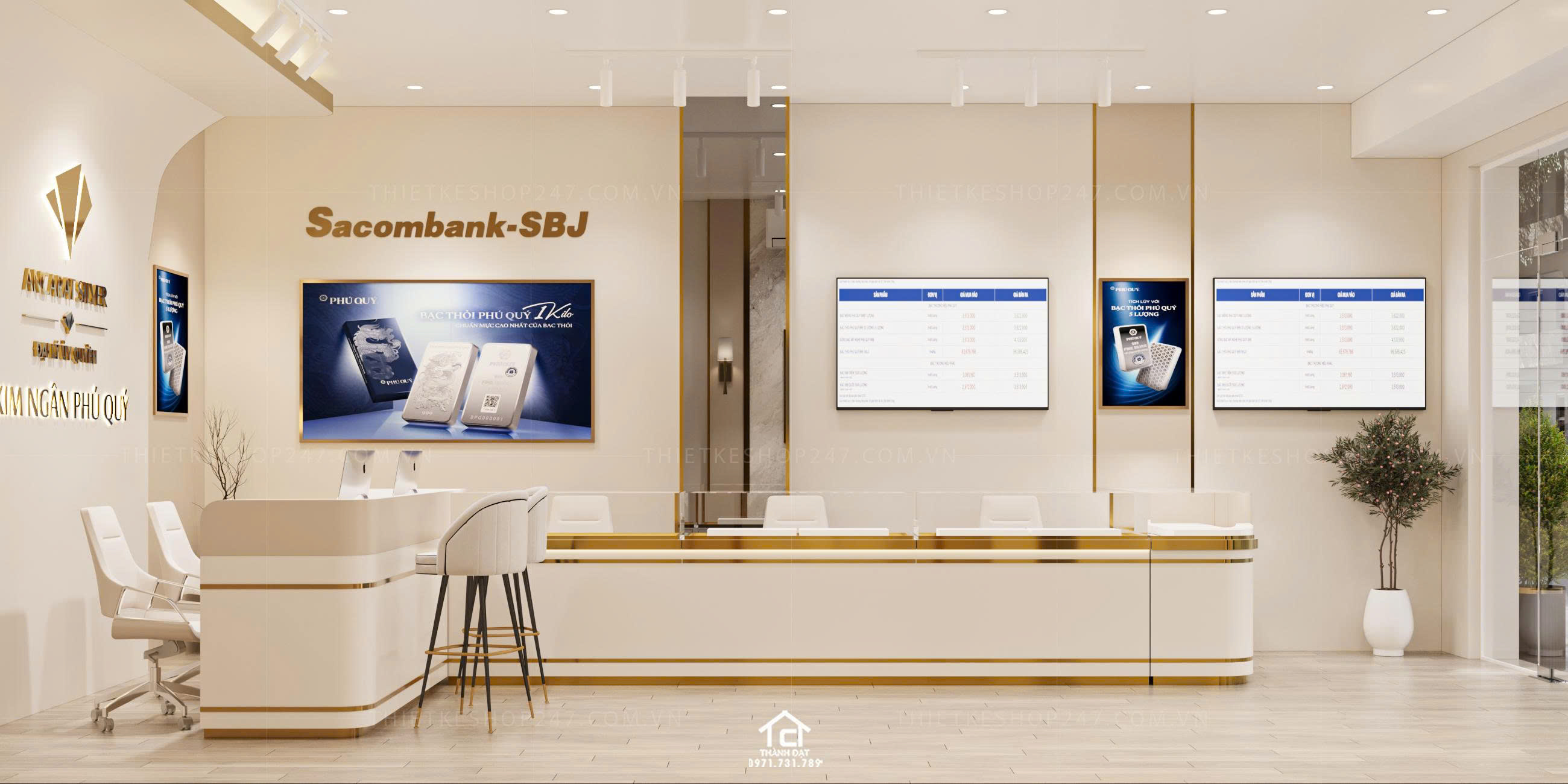 thiết kế shop trang sức đẹp ấn tượng