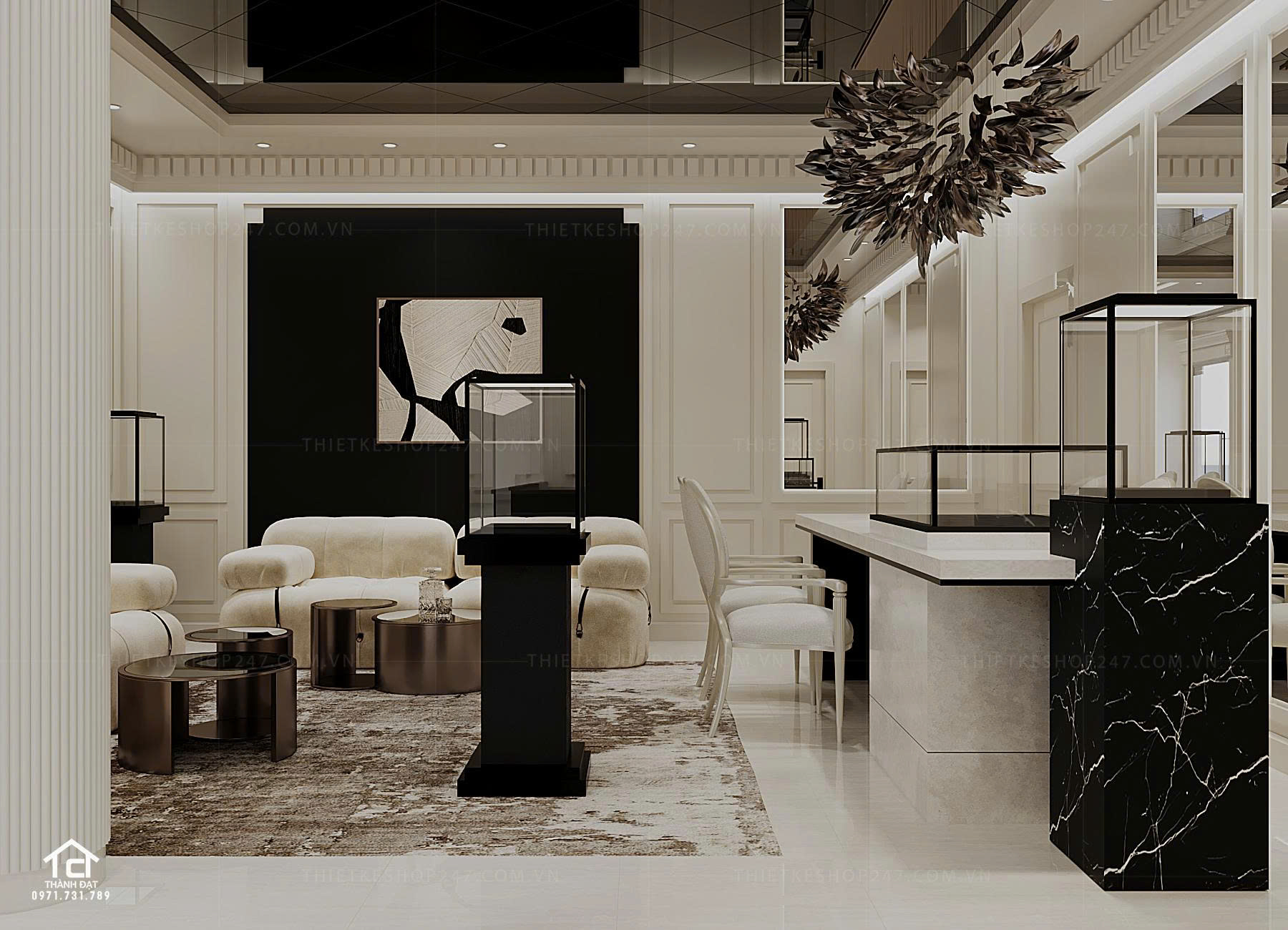 thiết kế shop trang sức đẹp ấn tượng