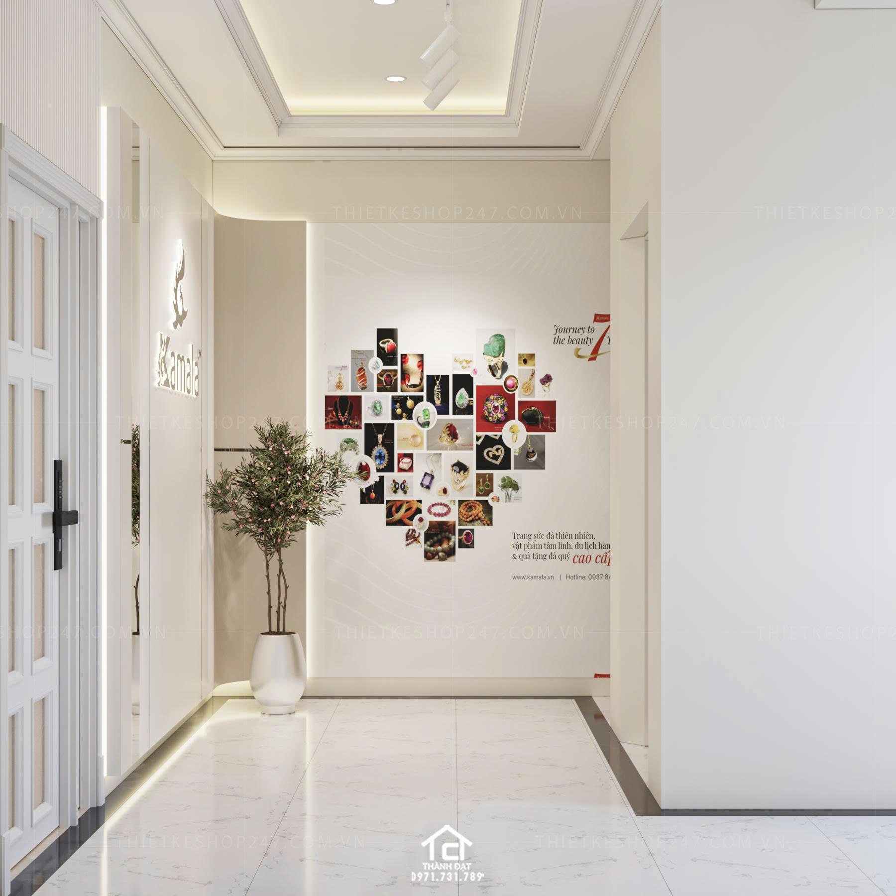 thiết kế shop trang sức đẹp hiện đại