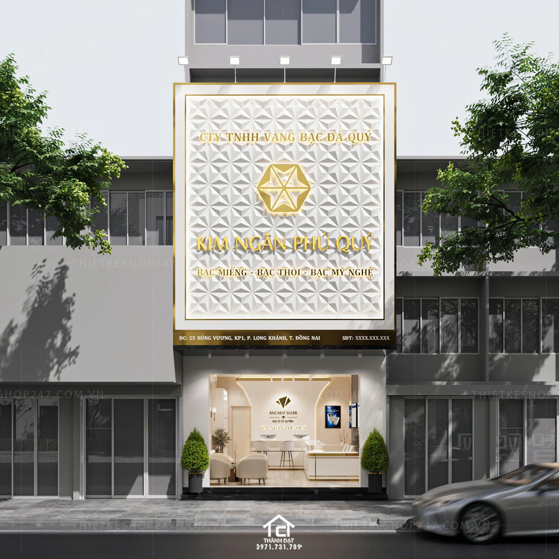 thiết kế shop trang sức đẹp hiện đại