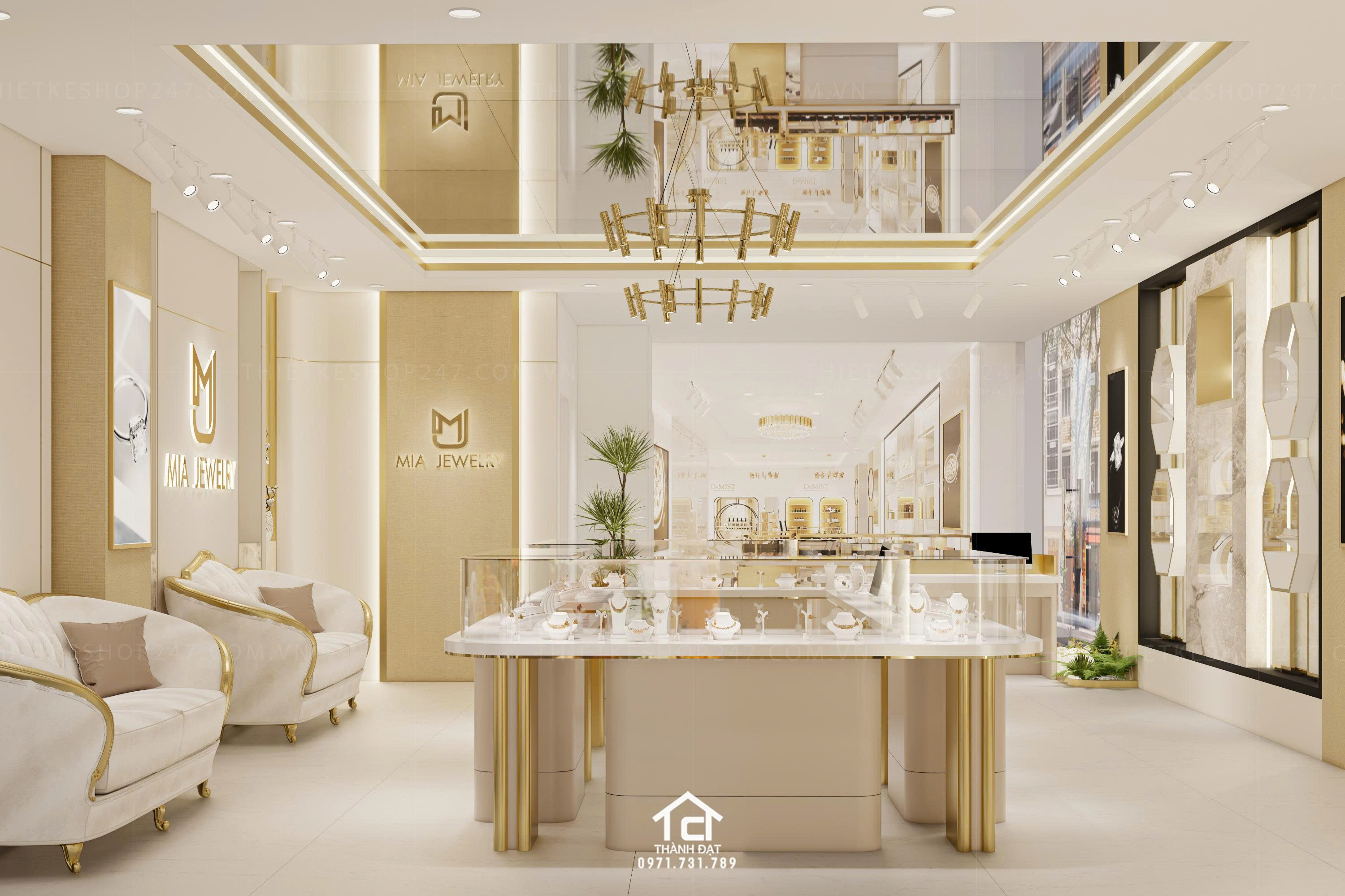 thiết kế shop trang sức đẹp lôi cuốn