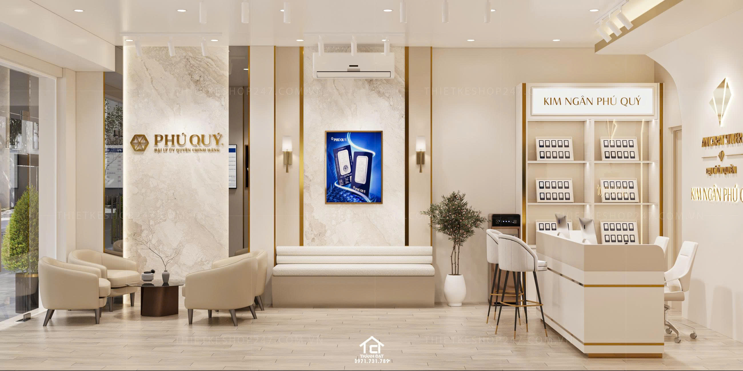 thiết kế shop trang sức đẹp lung linh