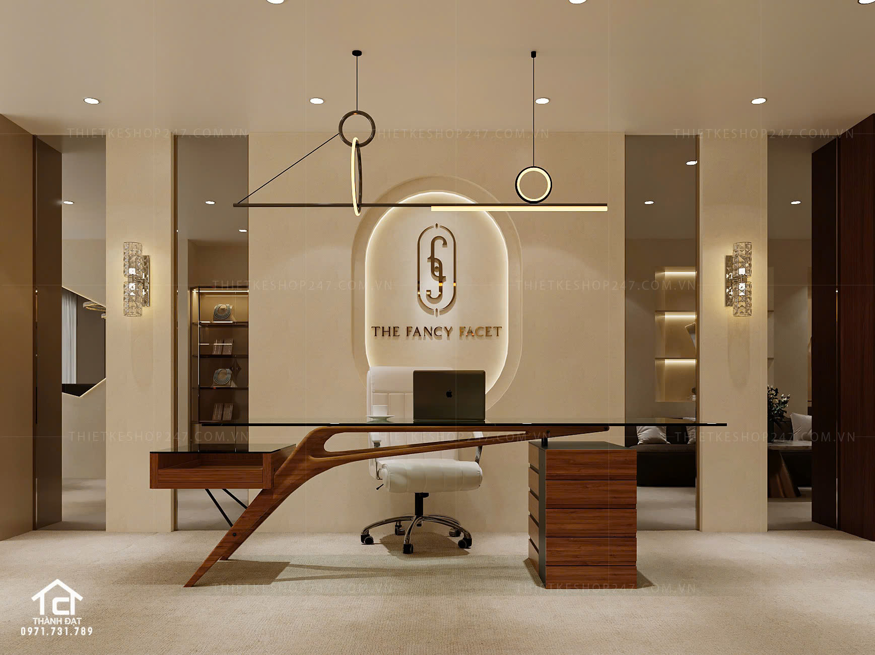 thiết kế shop trang sức đẹp lung linh