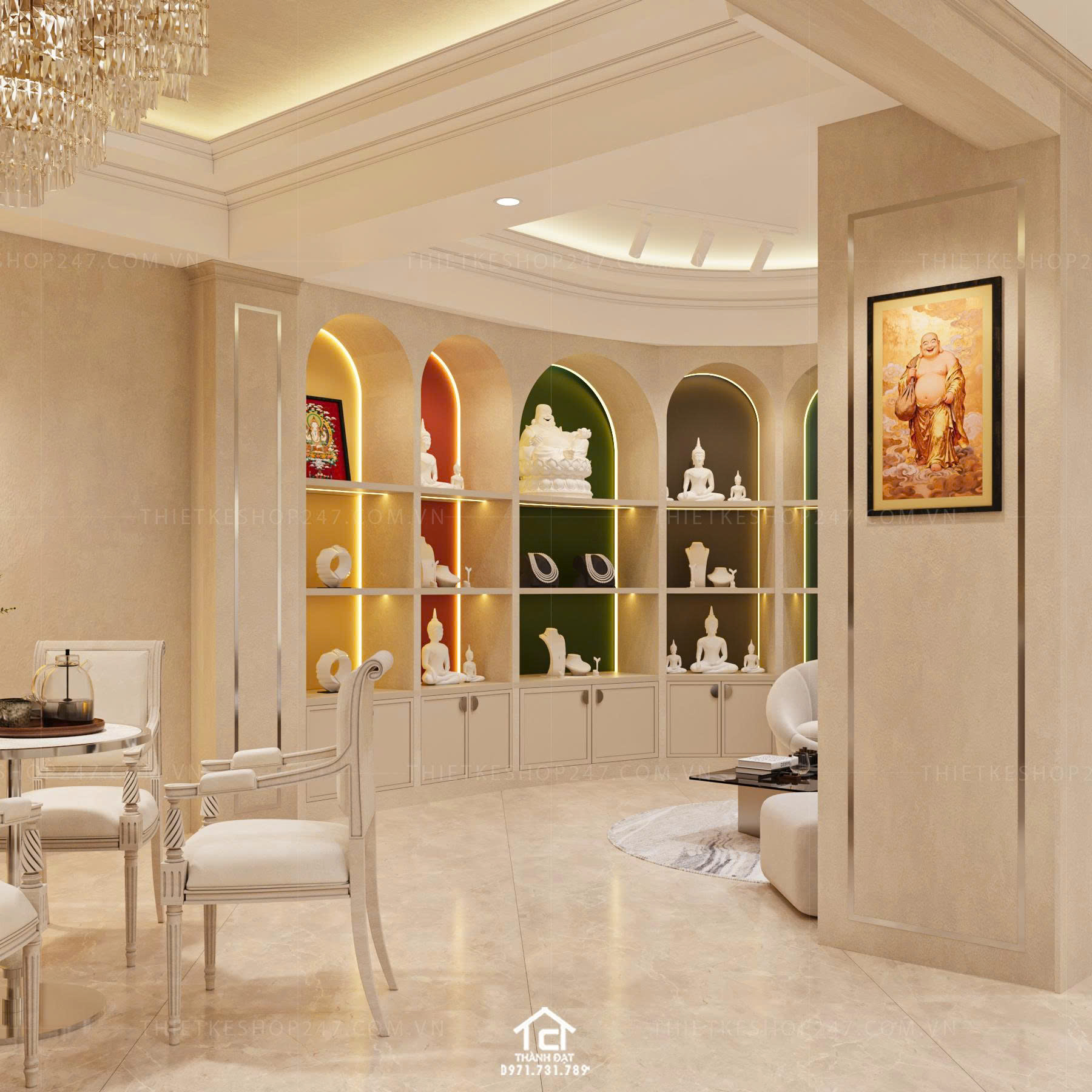 thiết kế shop trang sức đẹp năng động