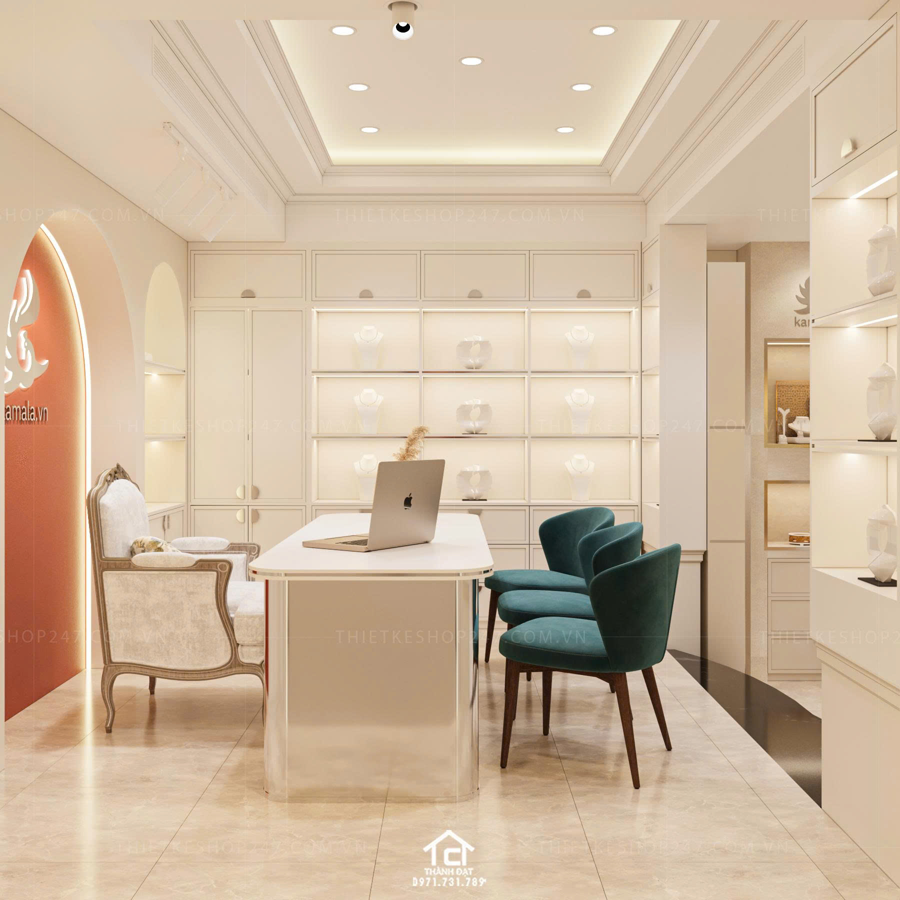 Thiết kế shop trang sức đẹp nổi bật