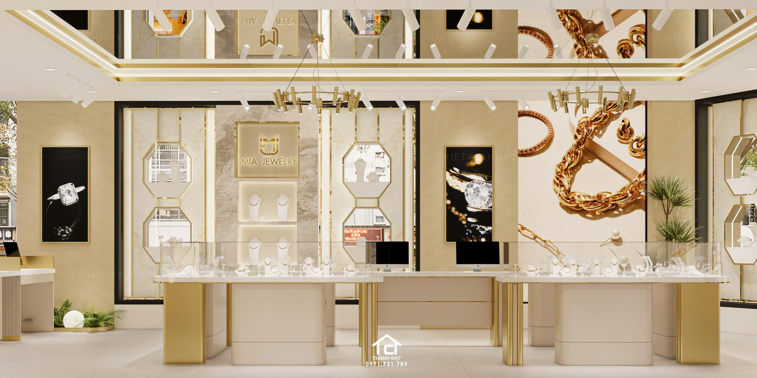 thiết kế shop trang sức đẹp nổi bật
