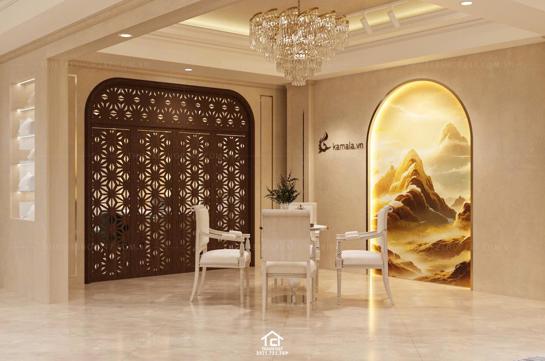 Thiết kế shop trang sức đẹp sang chảnh