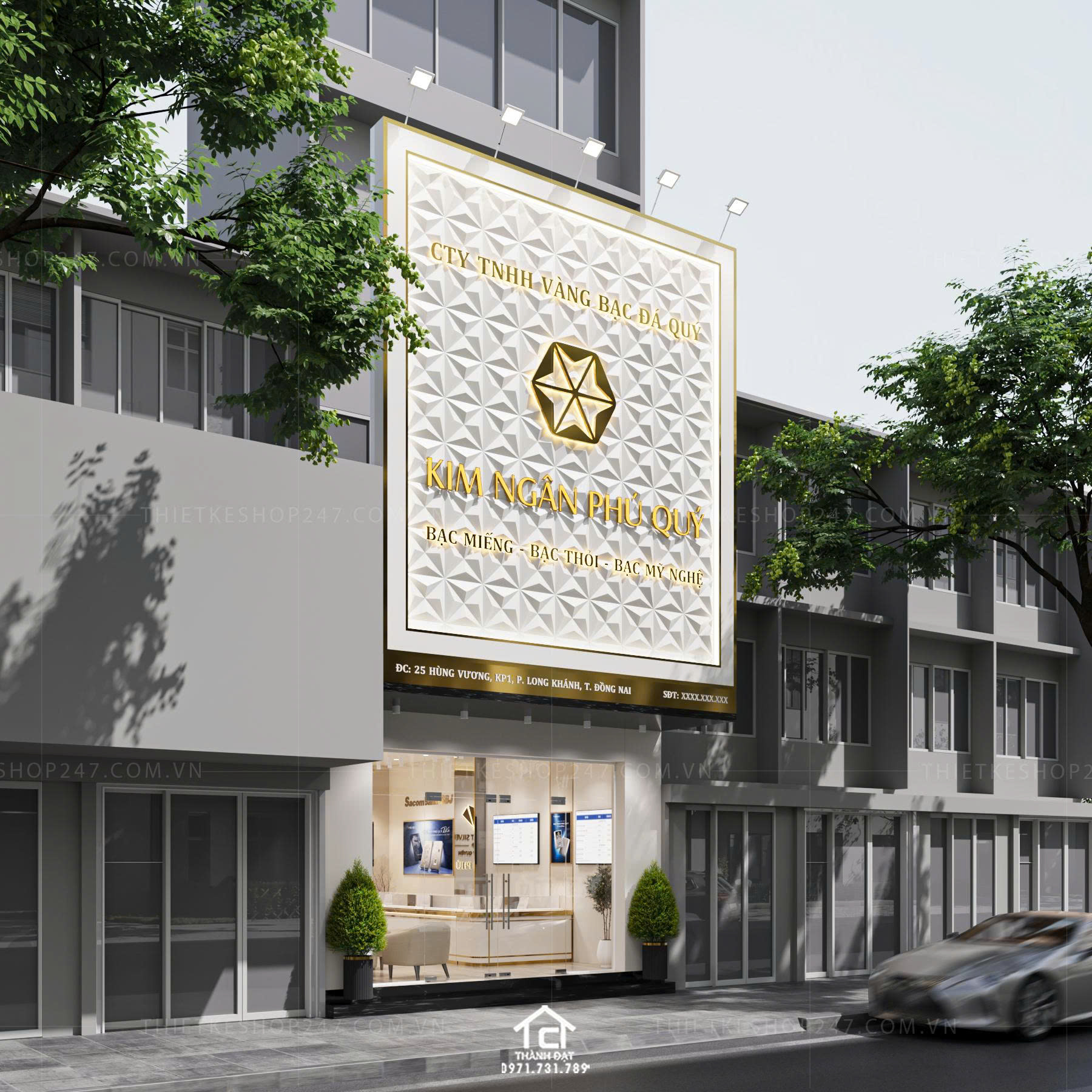 thiết kế shop trang sức đẹp sang trọng