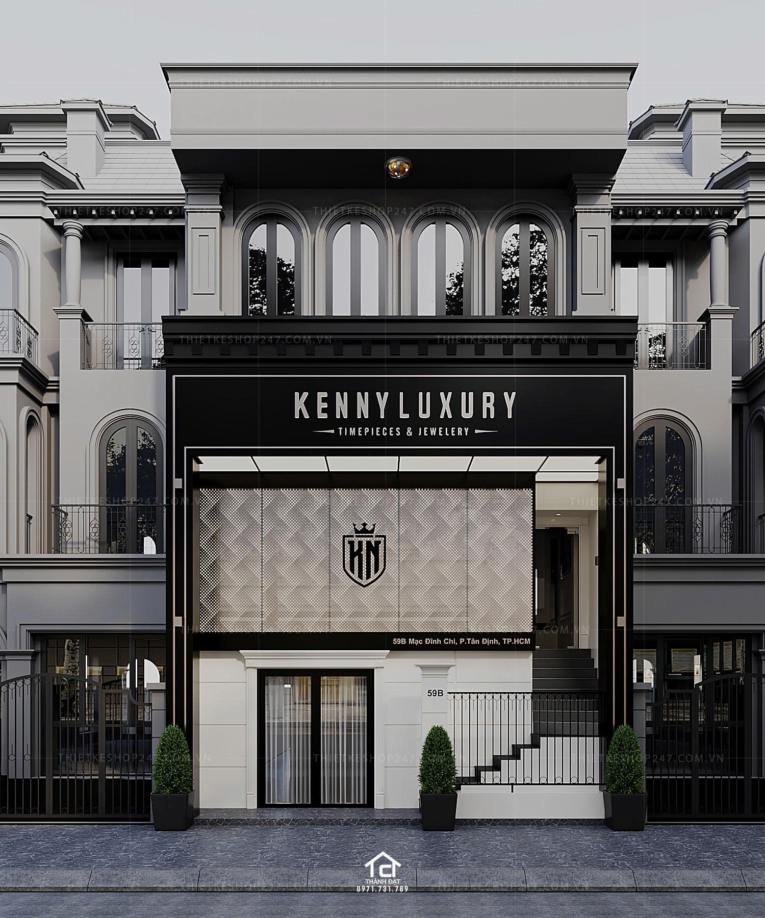 thiết kế shop trang sức đẹp sang trọng