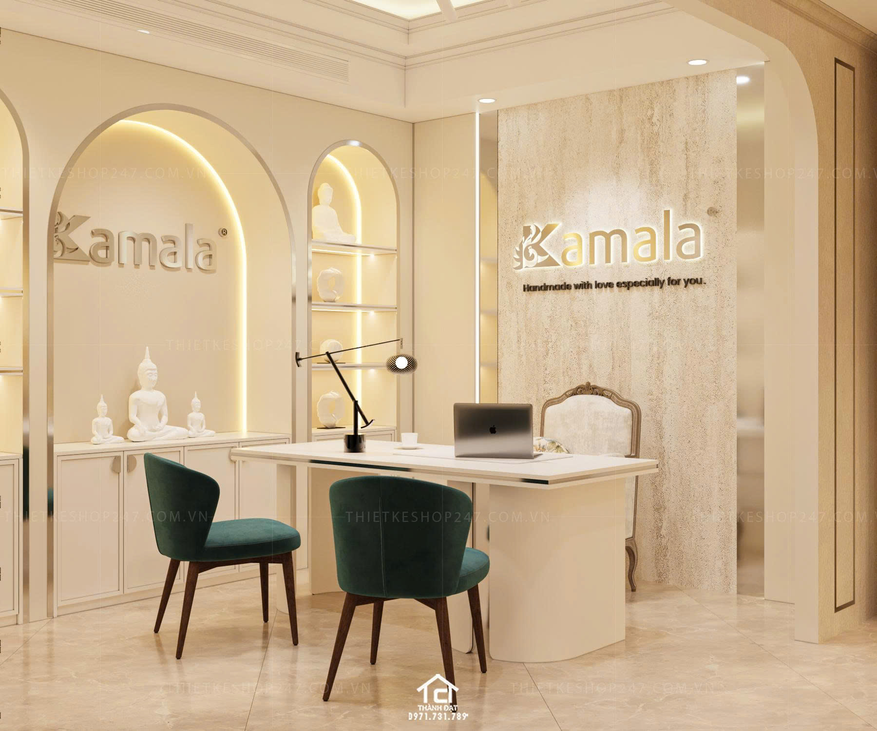 thiết kế shop trang sức đẹp sinh động