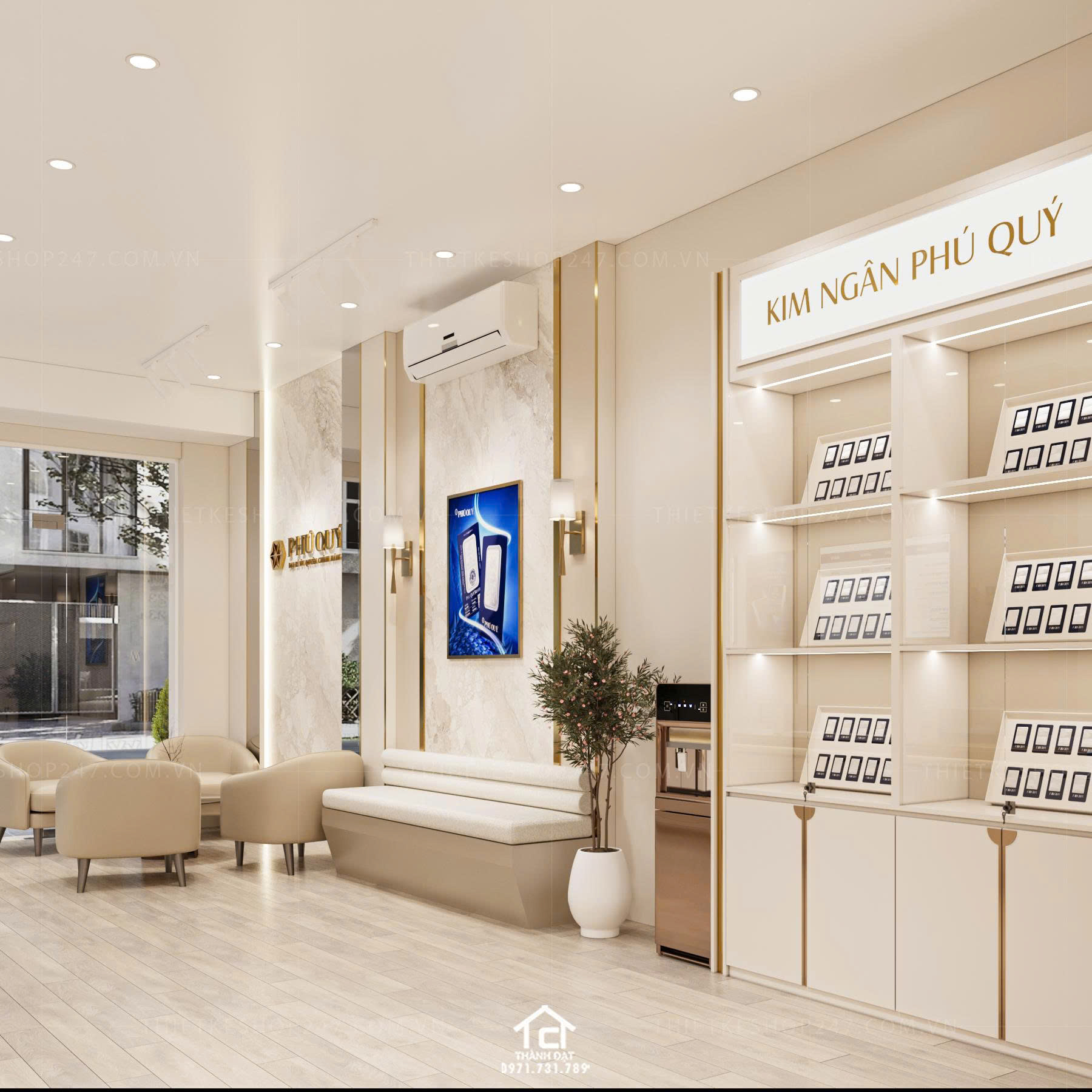 thiết kế shop trang sức đẹp sinh động