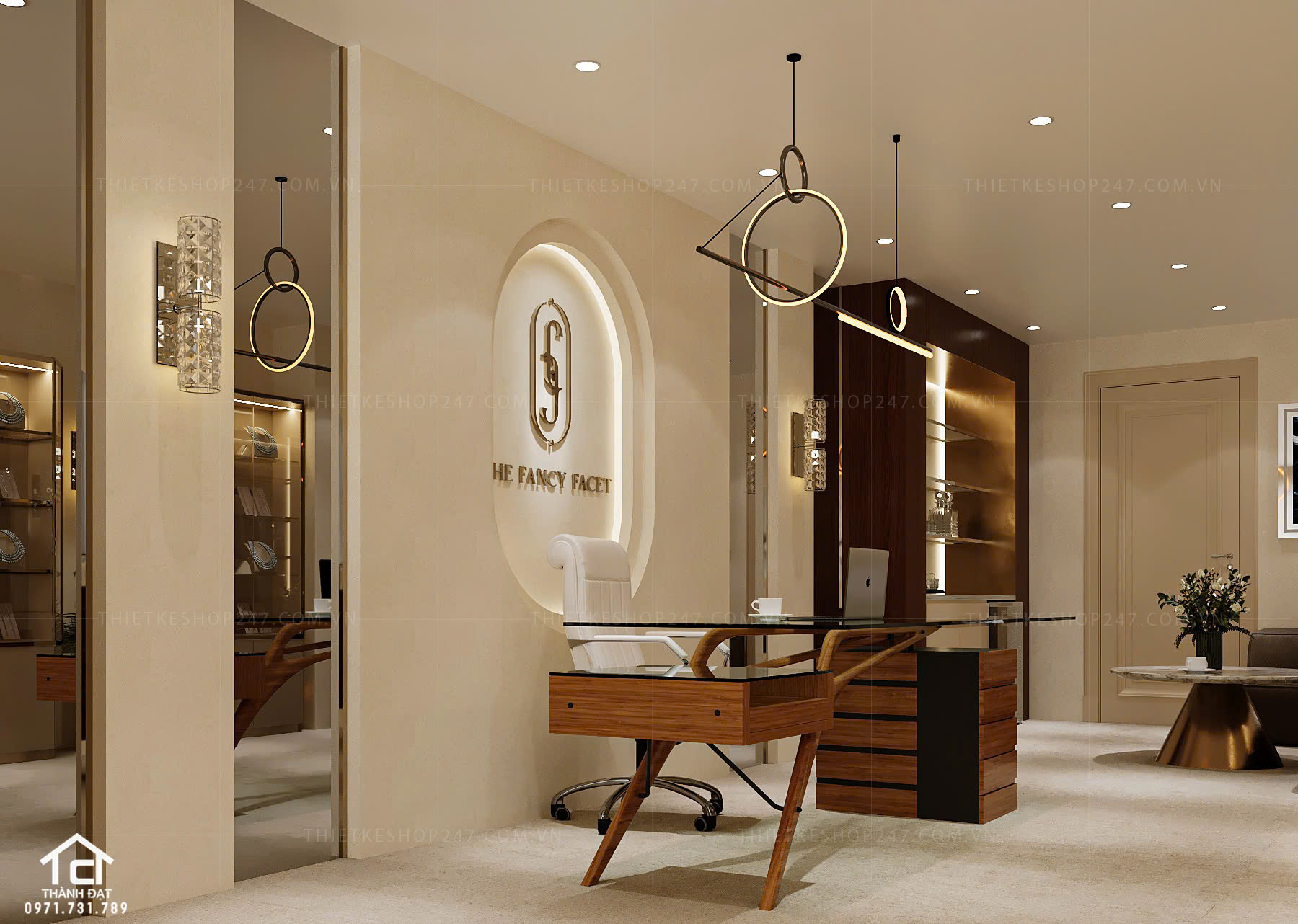 thiết kế shop trang sức đẹp thu hút