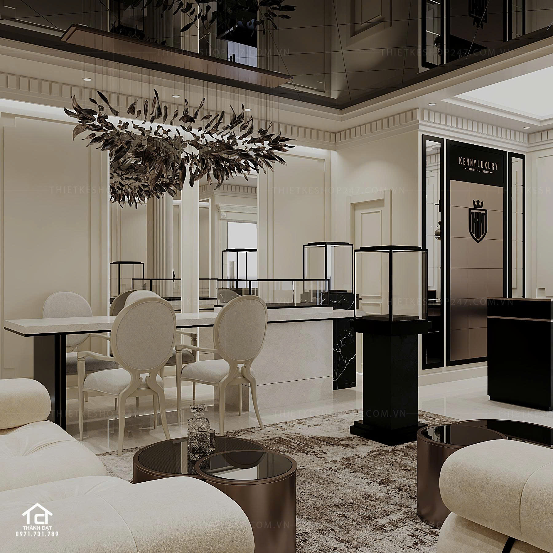 thiết kế shop trang sức đẹp thu hút