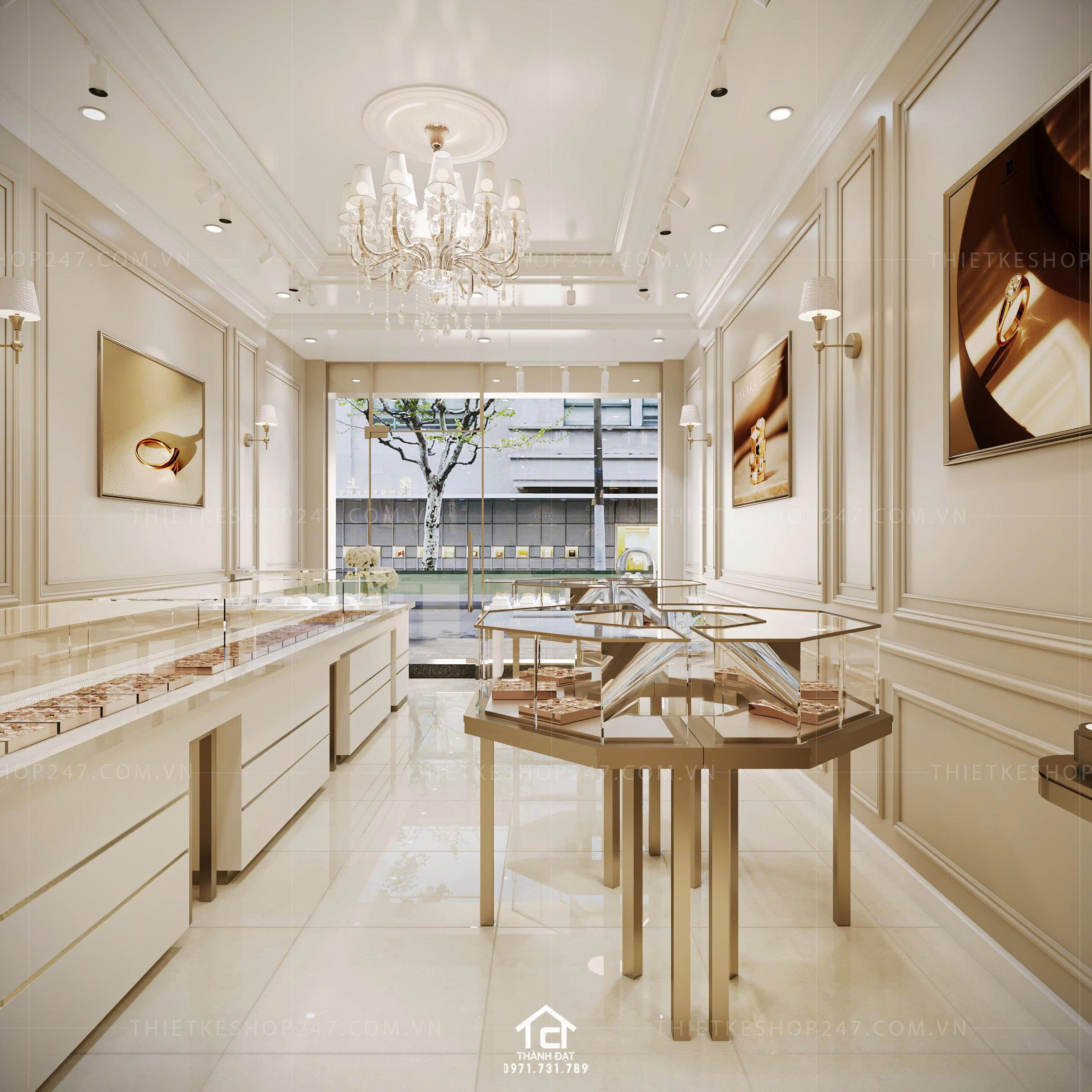 thiết kế shop trang sức đẹp tinh tế