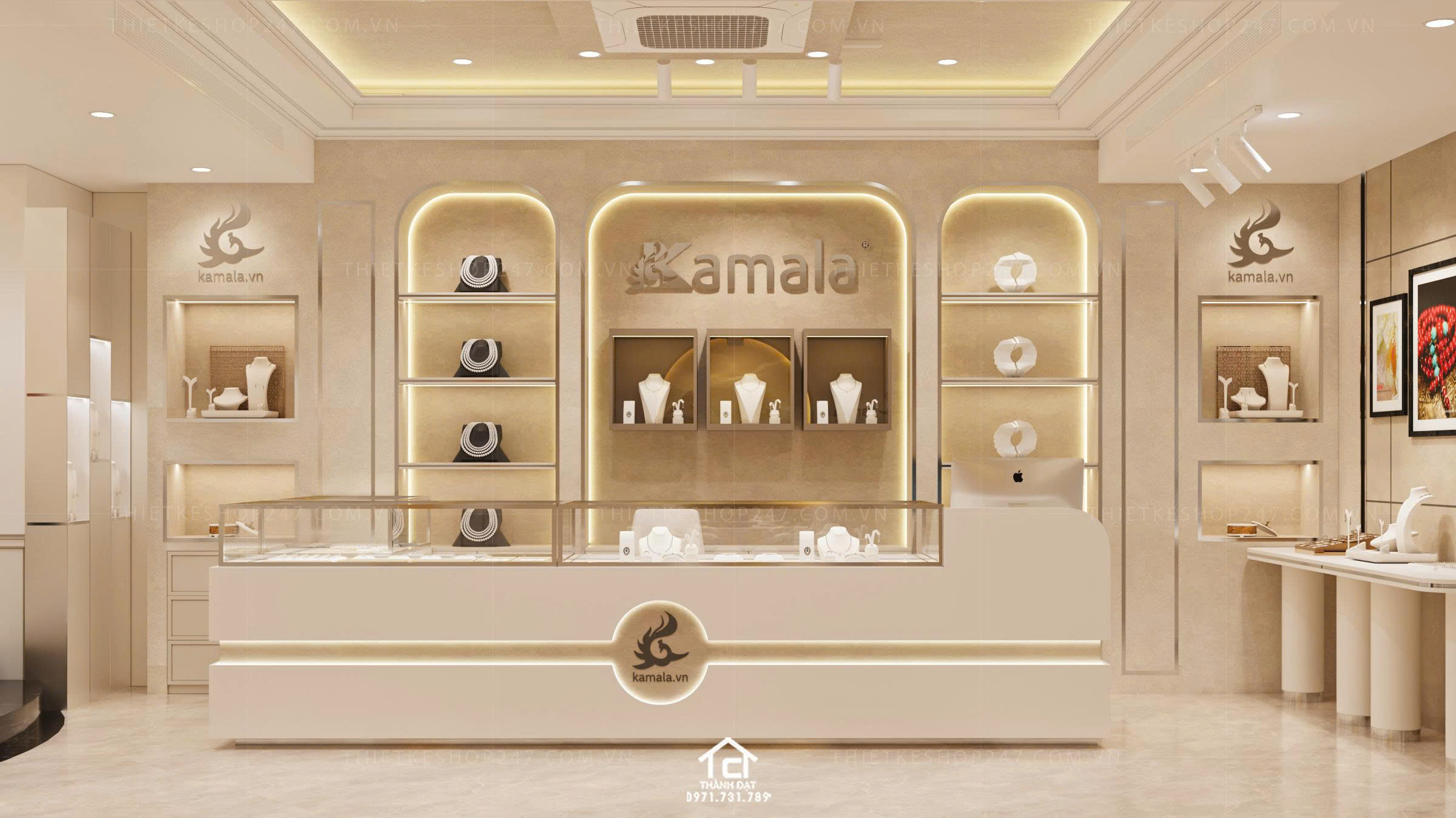 thiết kế shop trang sức đẹp tinh tế