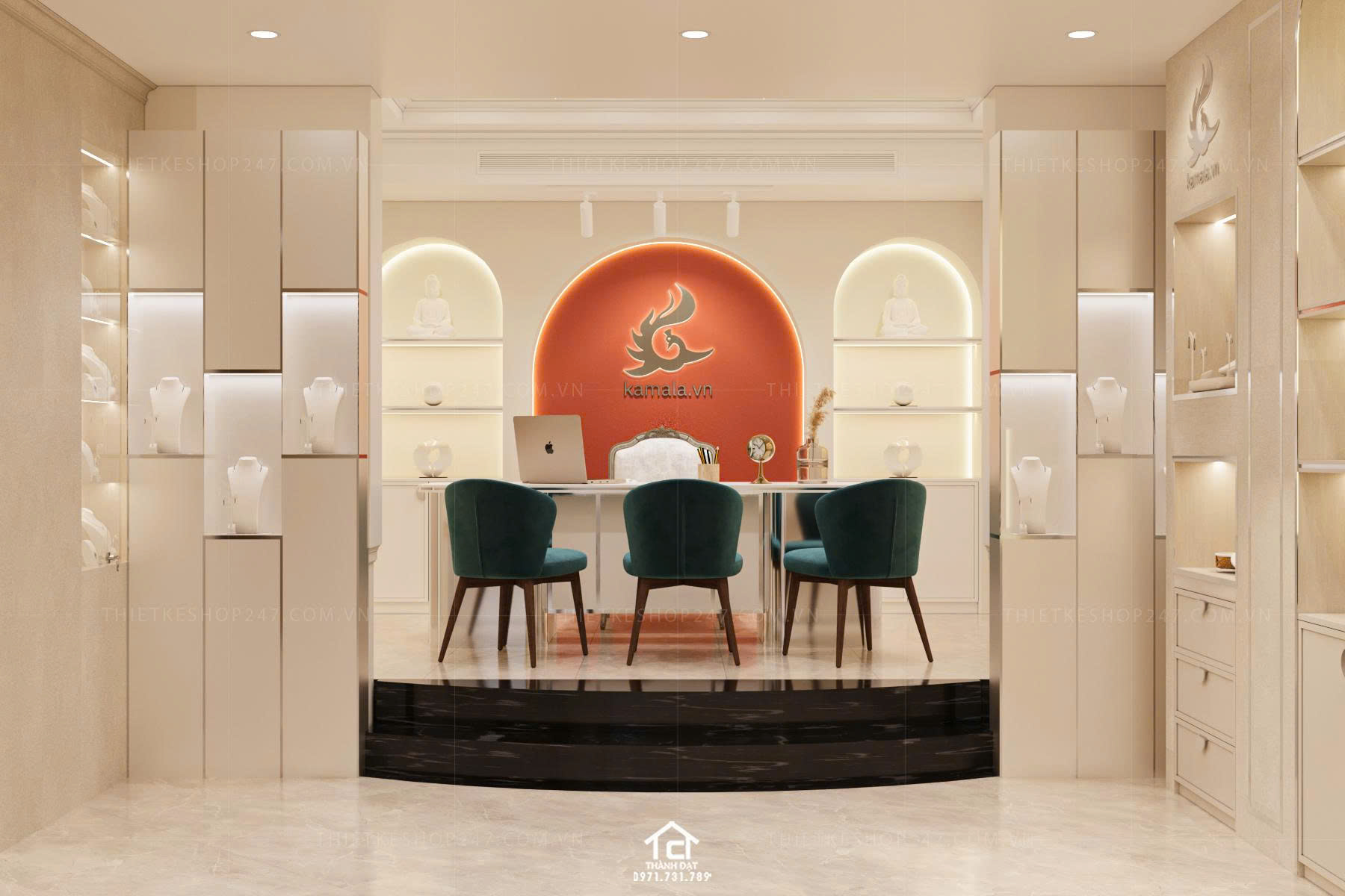 Thiết kế shop trang sức đẹp trẻ trung