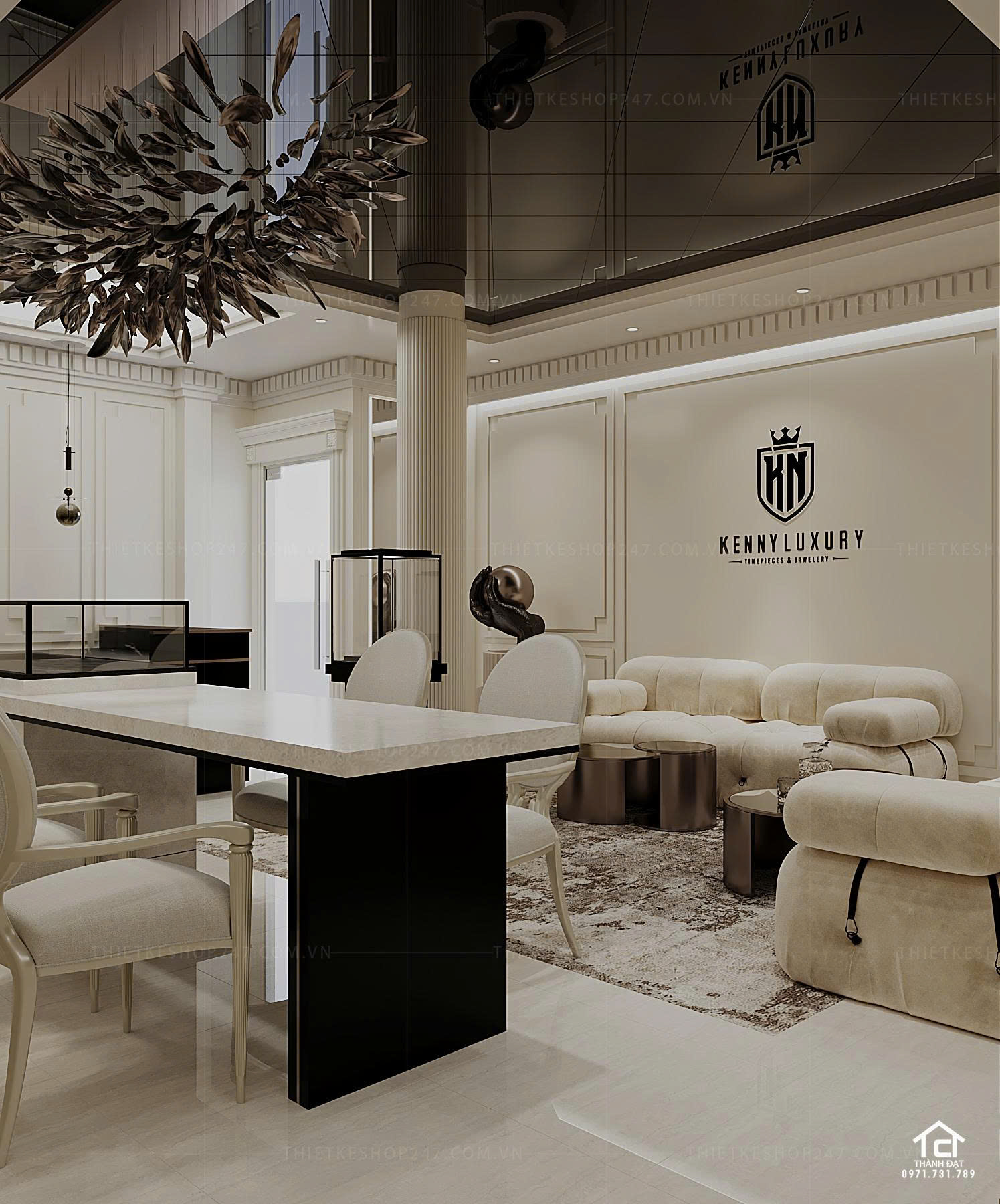 thiết kế shop trang sức đẹp trẻ trung