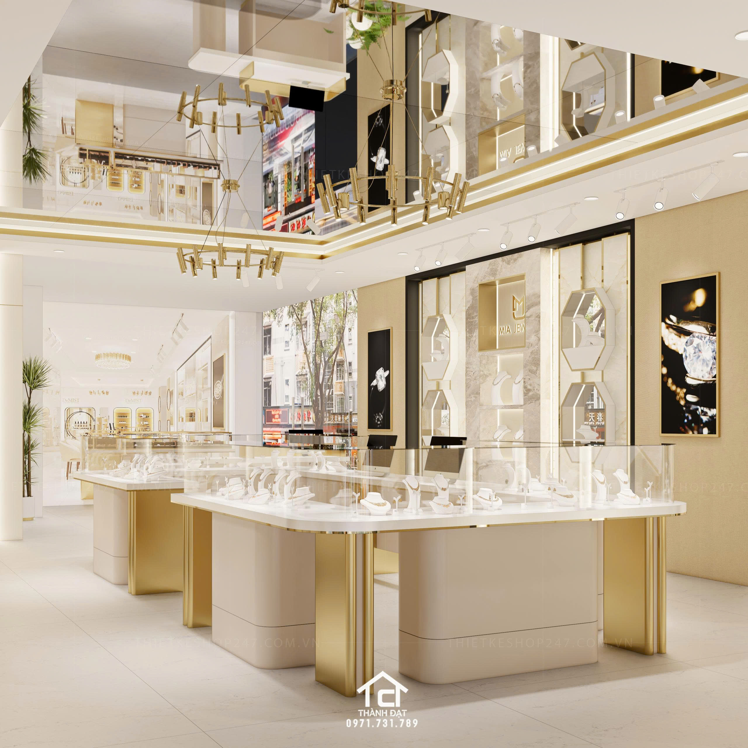 thiết kế shop trang sức đẹp trẻ trung