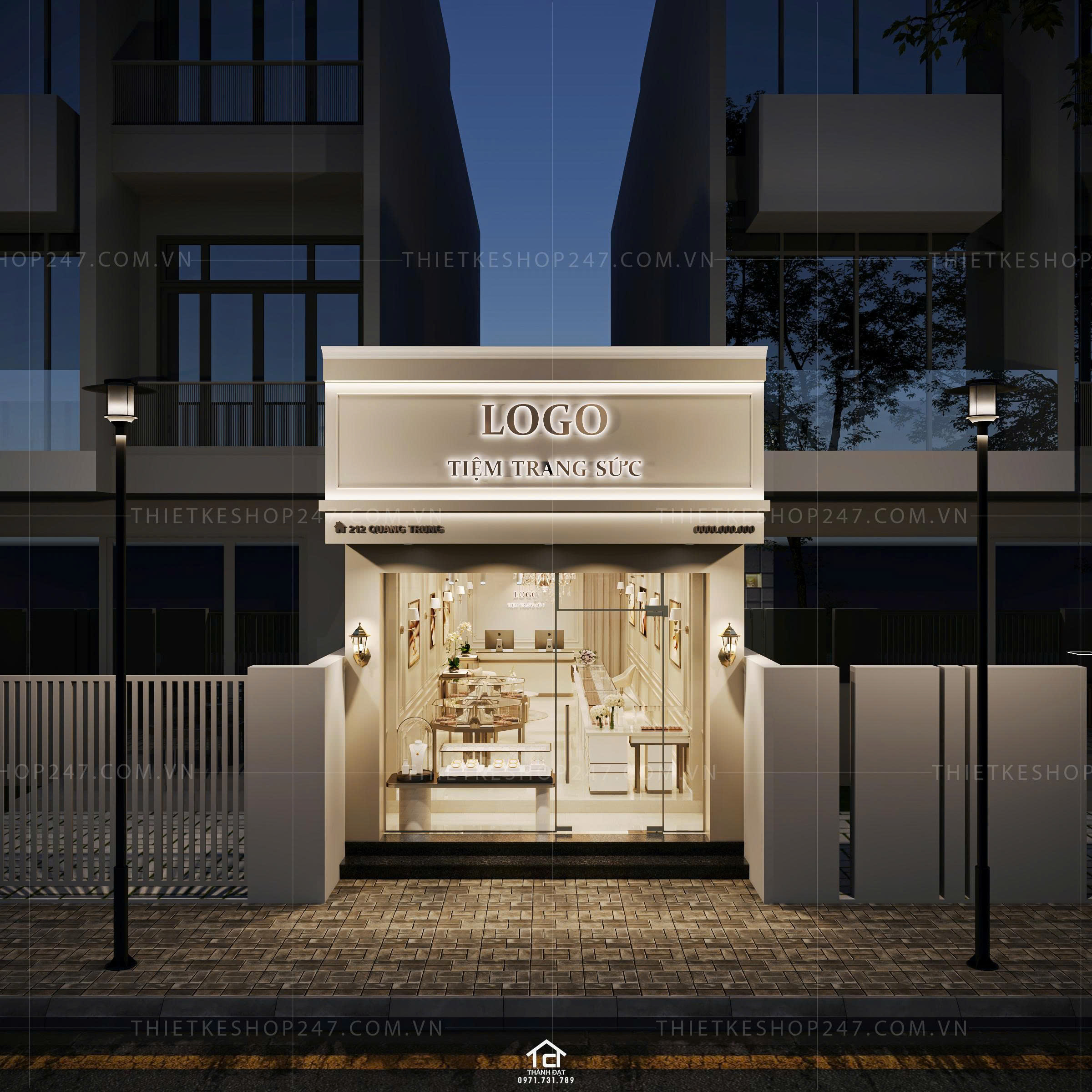 thiết kế shop trang sức đẹp