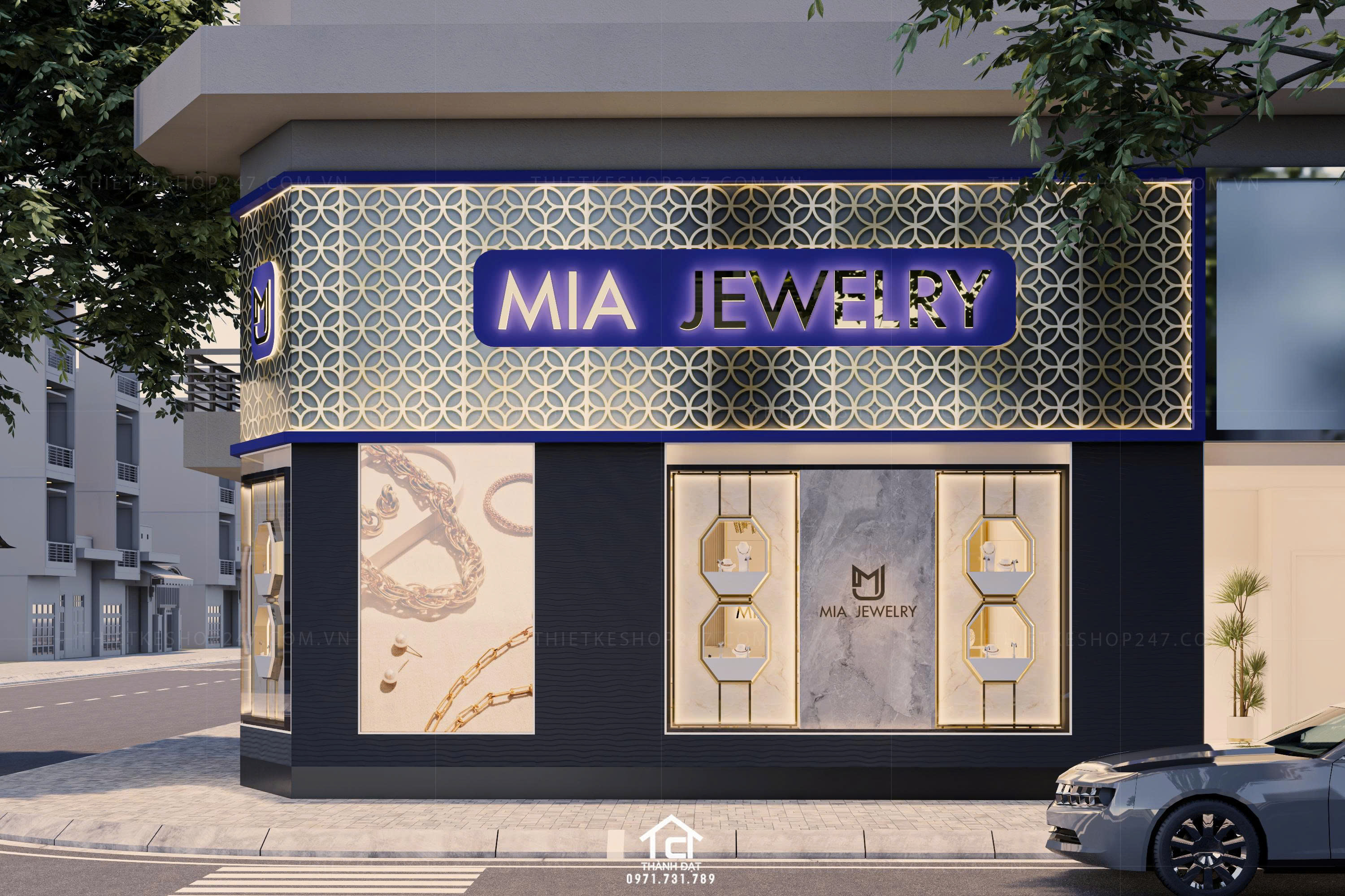 thiết kế shop trang sức đẹp