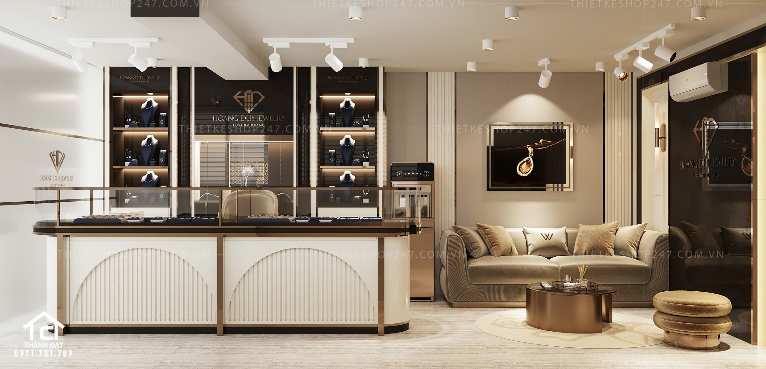 thiết kế shop trang sức nhỏ xinh