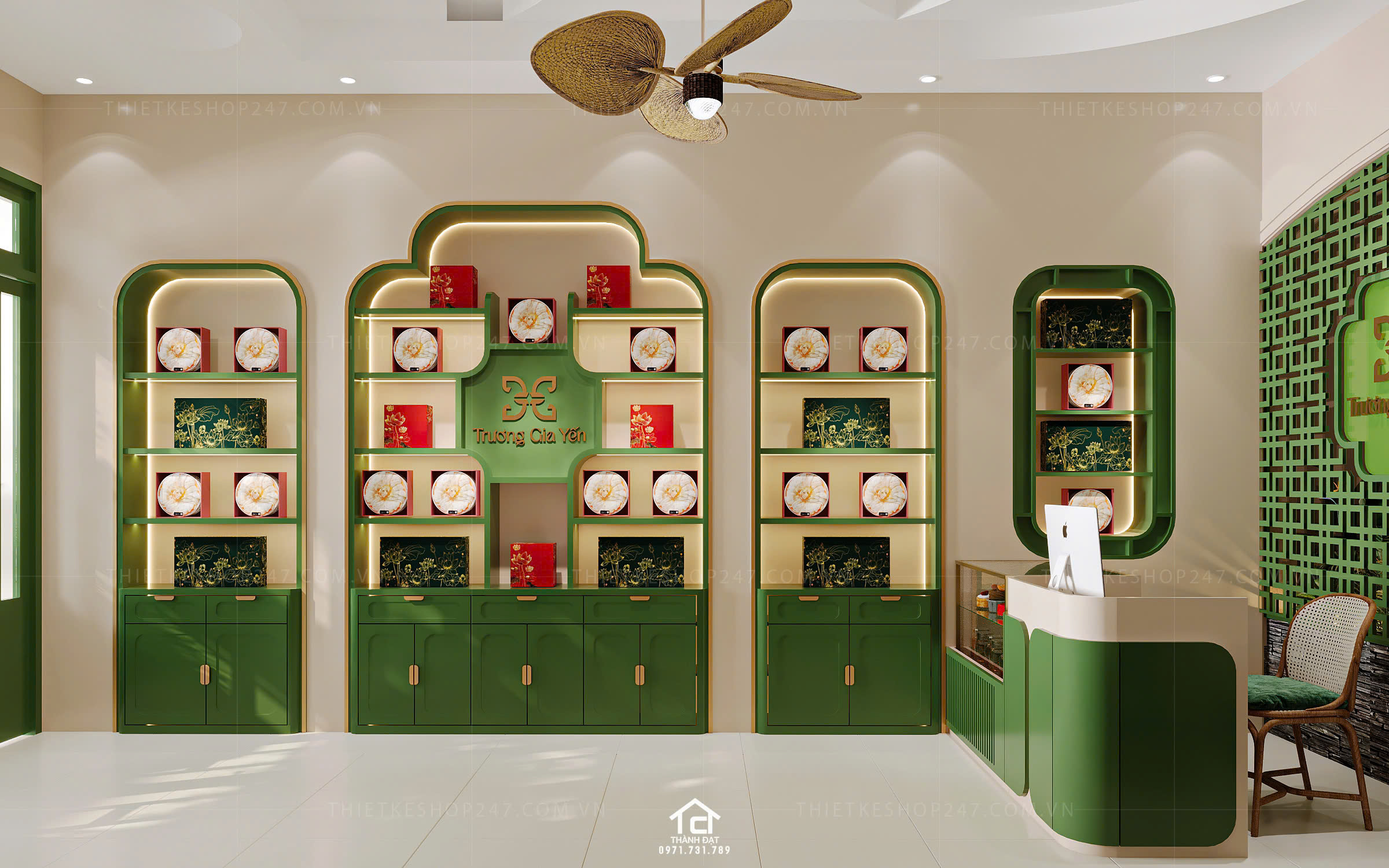 Thiết kế shop yến sào đẹp năng động