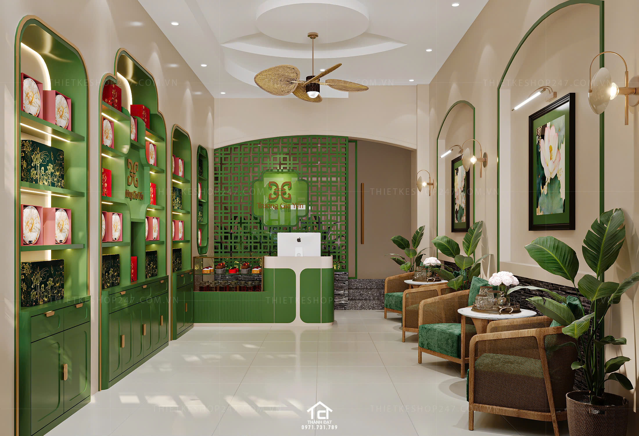 Thiết kế shop yến sào đẹp nổi bật