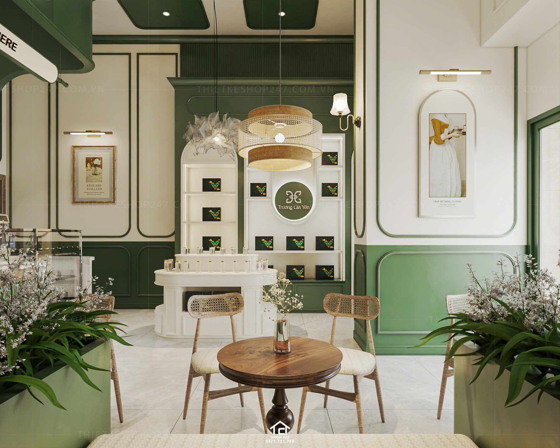 thiết kế shop yến sào đẹp phong cách