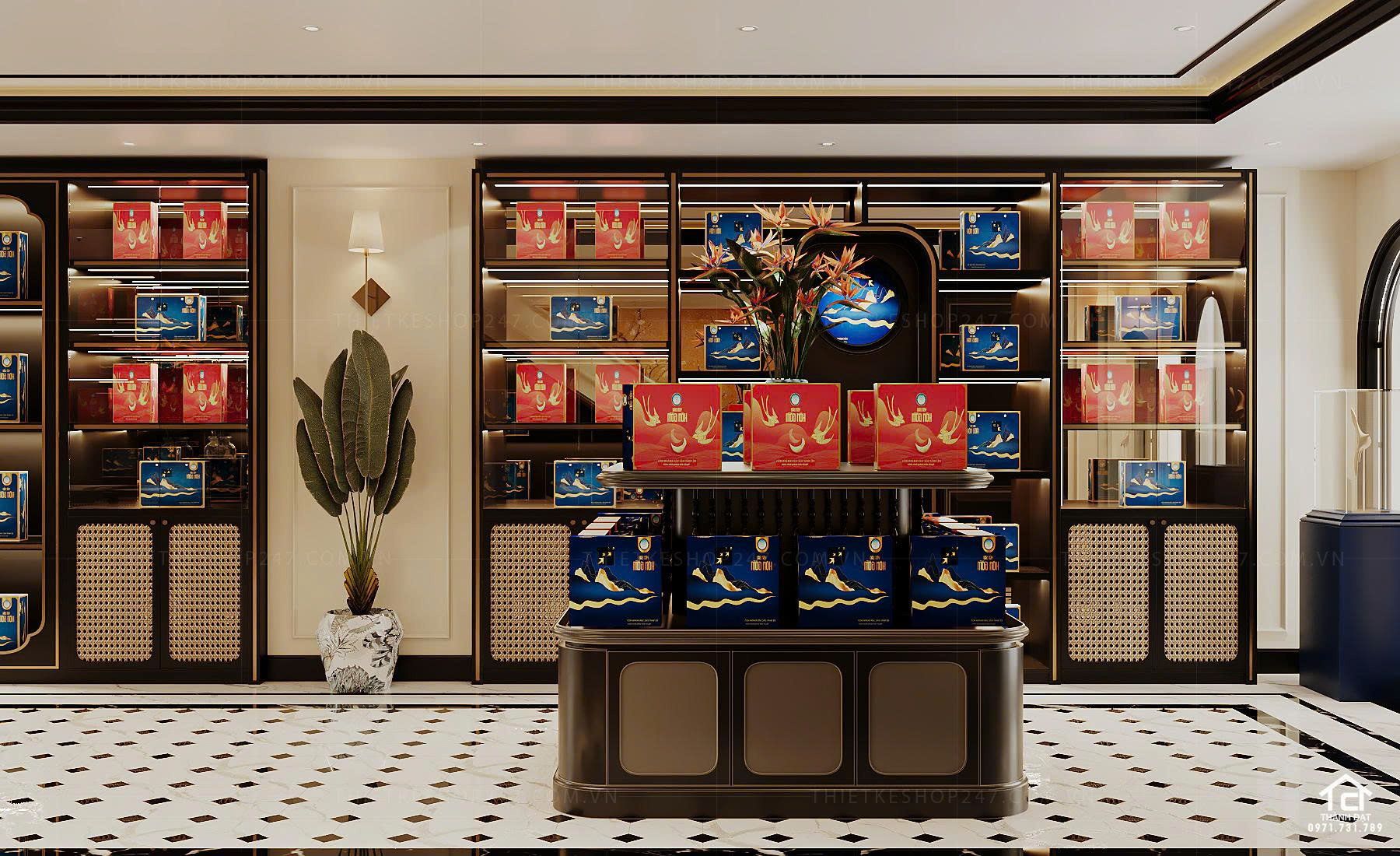 Thiết kế shop yến sào đẹp sang chảnh