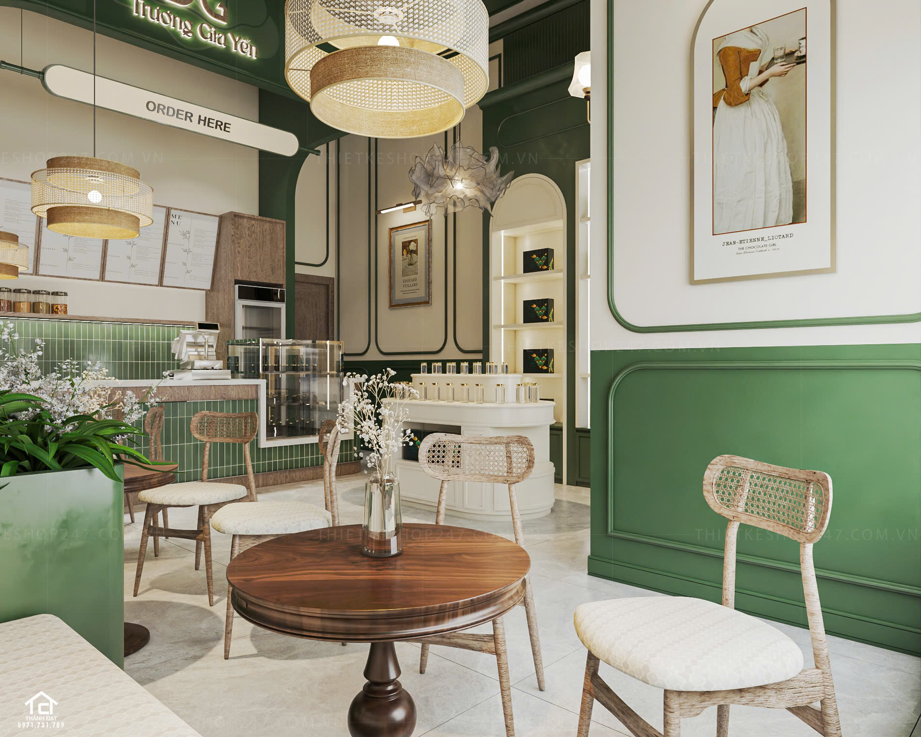 thiết kế shop yến sào đẹp sinh động