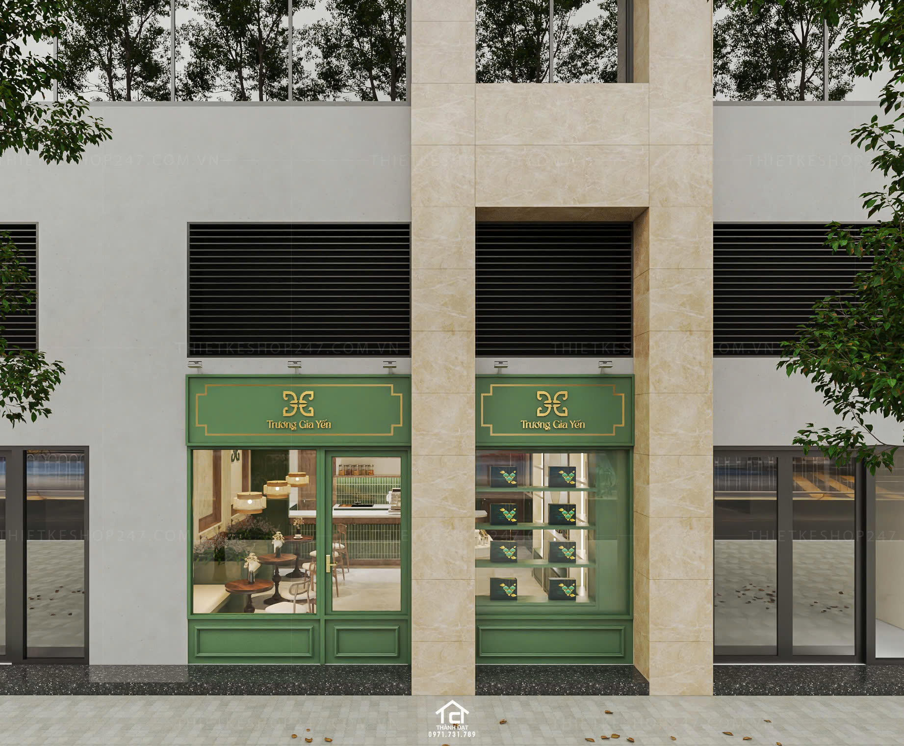 thiết kế shop yến sào đẹp