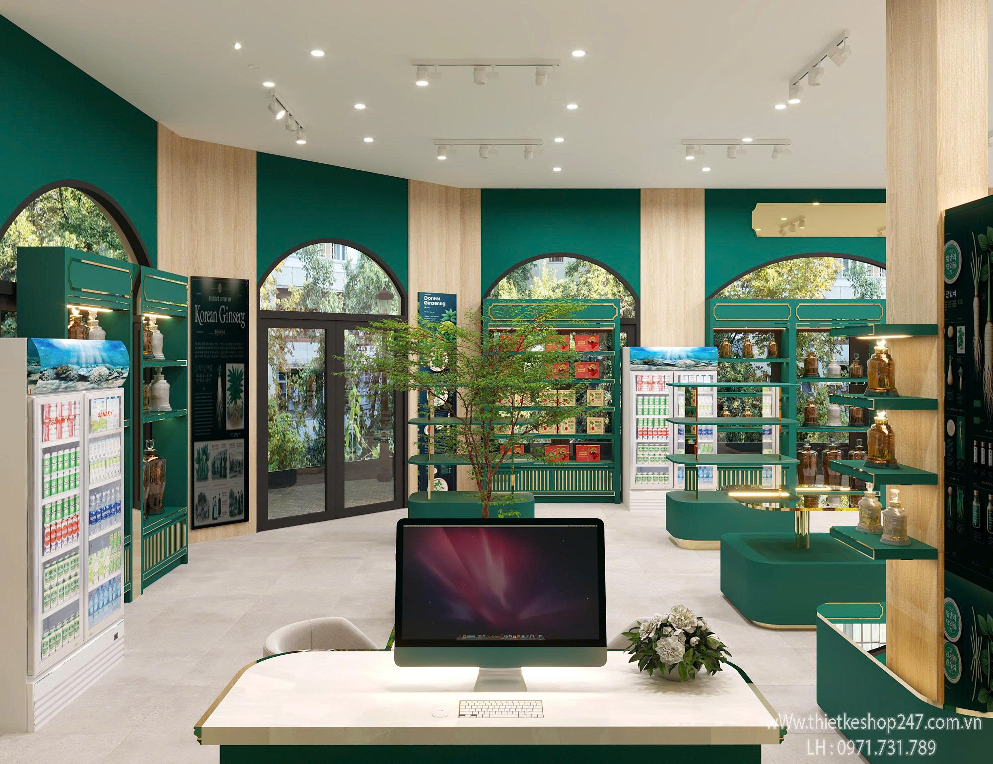 thiết kế siêu thị tiện ích tổng hợp đẹp hiện đại