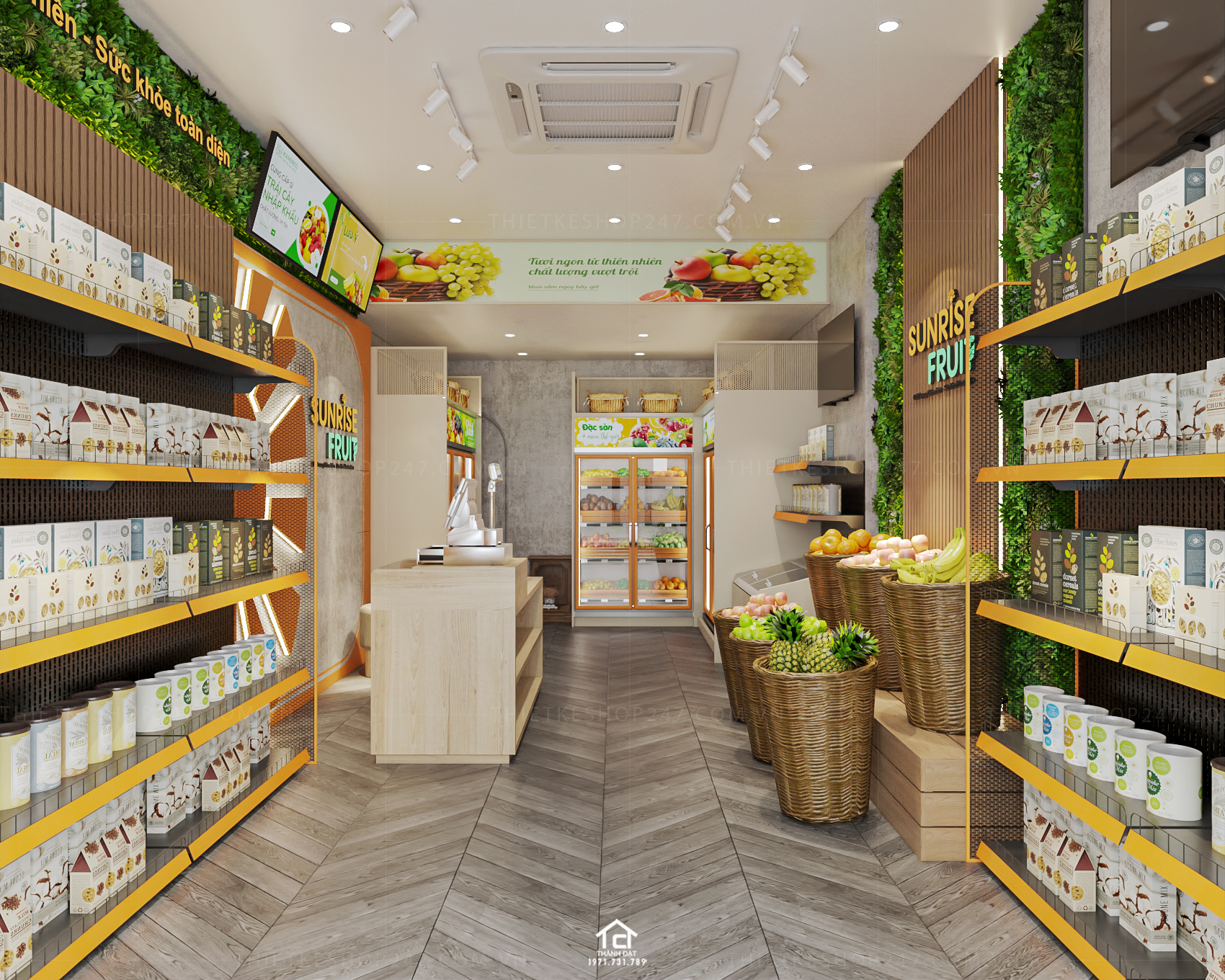 thiết kế siêu thị tiện ích tổng hợp đẹp