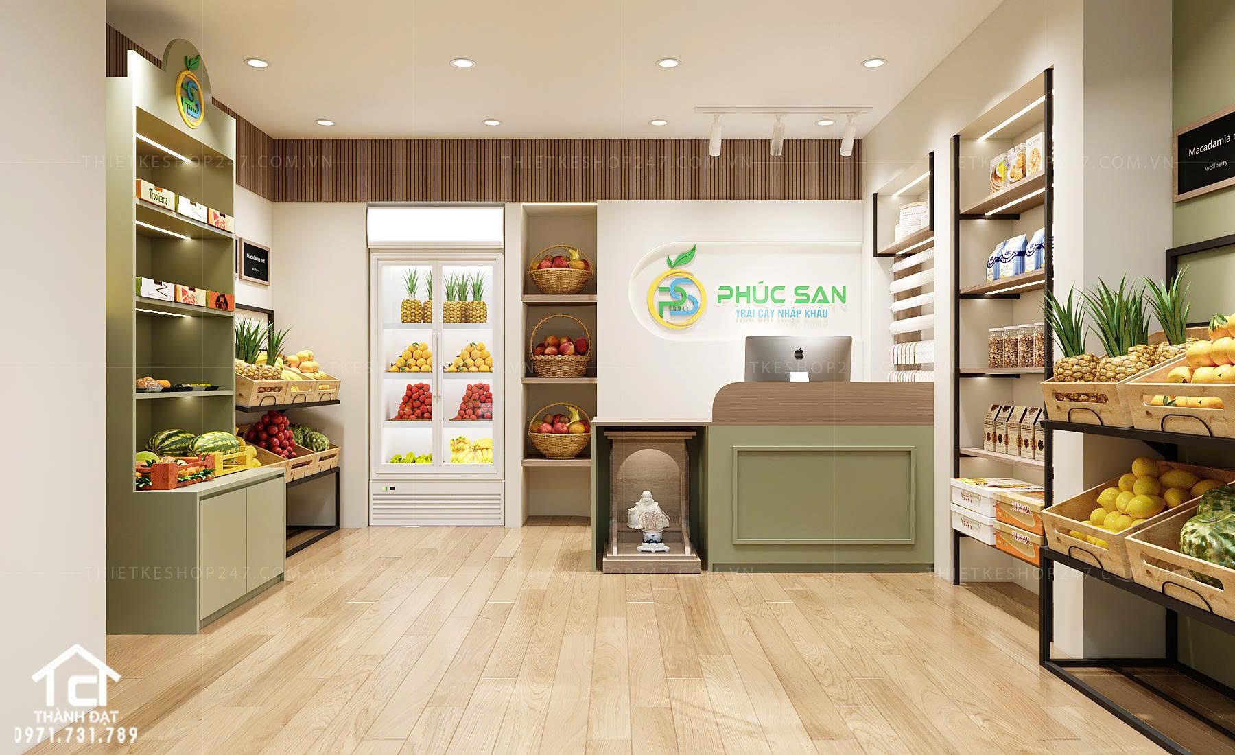 thiết kế siêu thị tiện ích tổng hợp đẹp SANG TRỌNG