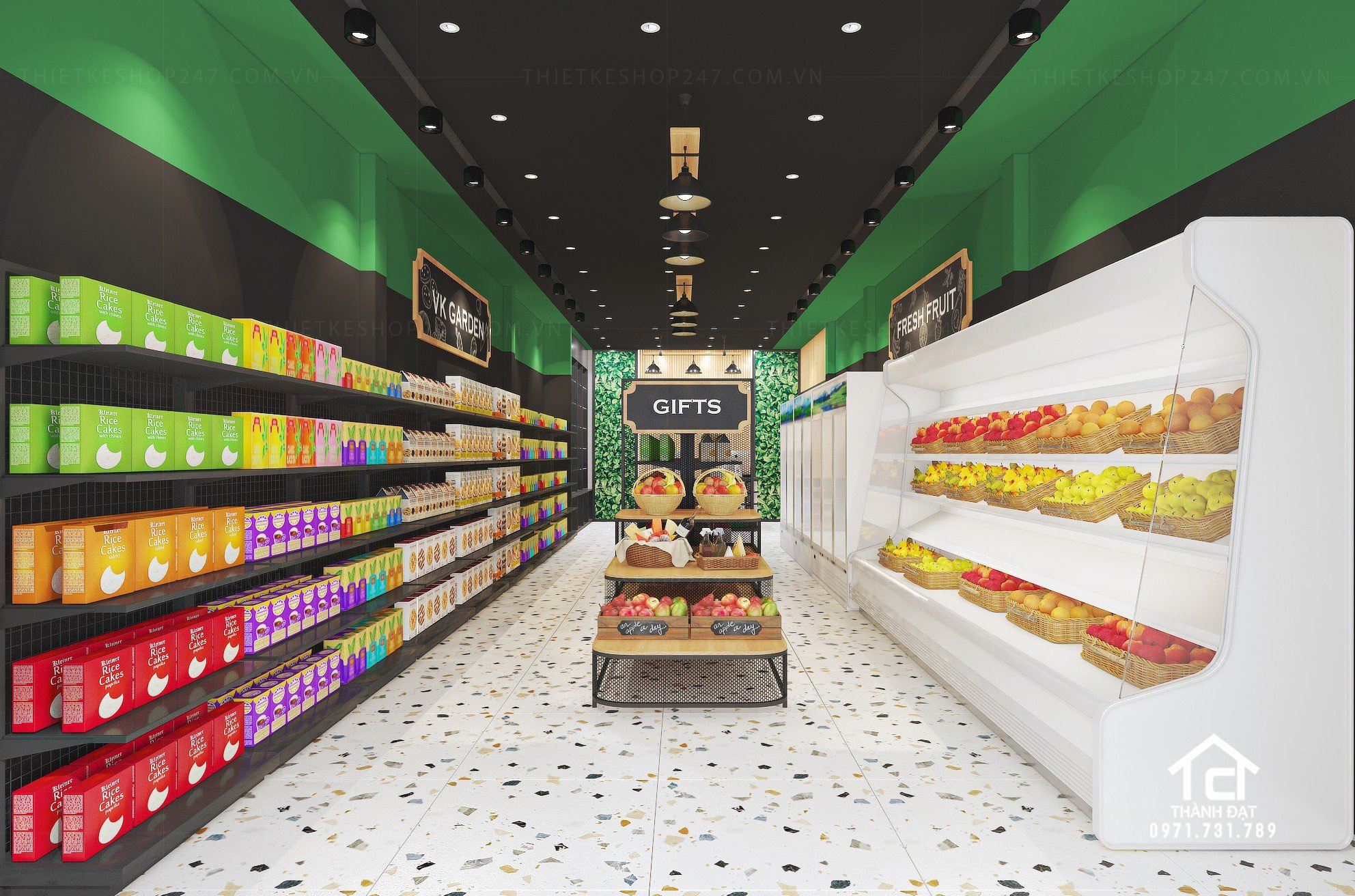 Thiết kế siêu thị tiện ích tổng hợp đẹp SANG TRỌNG